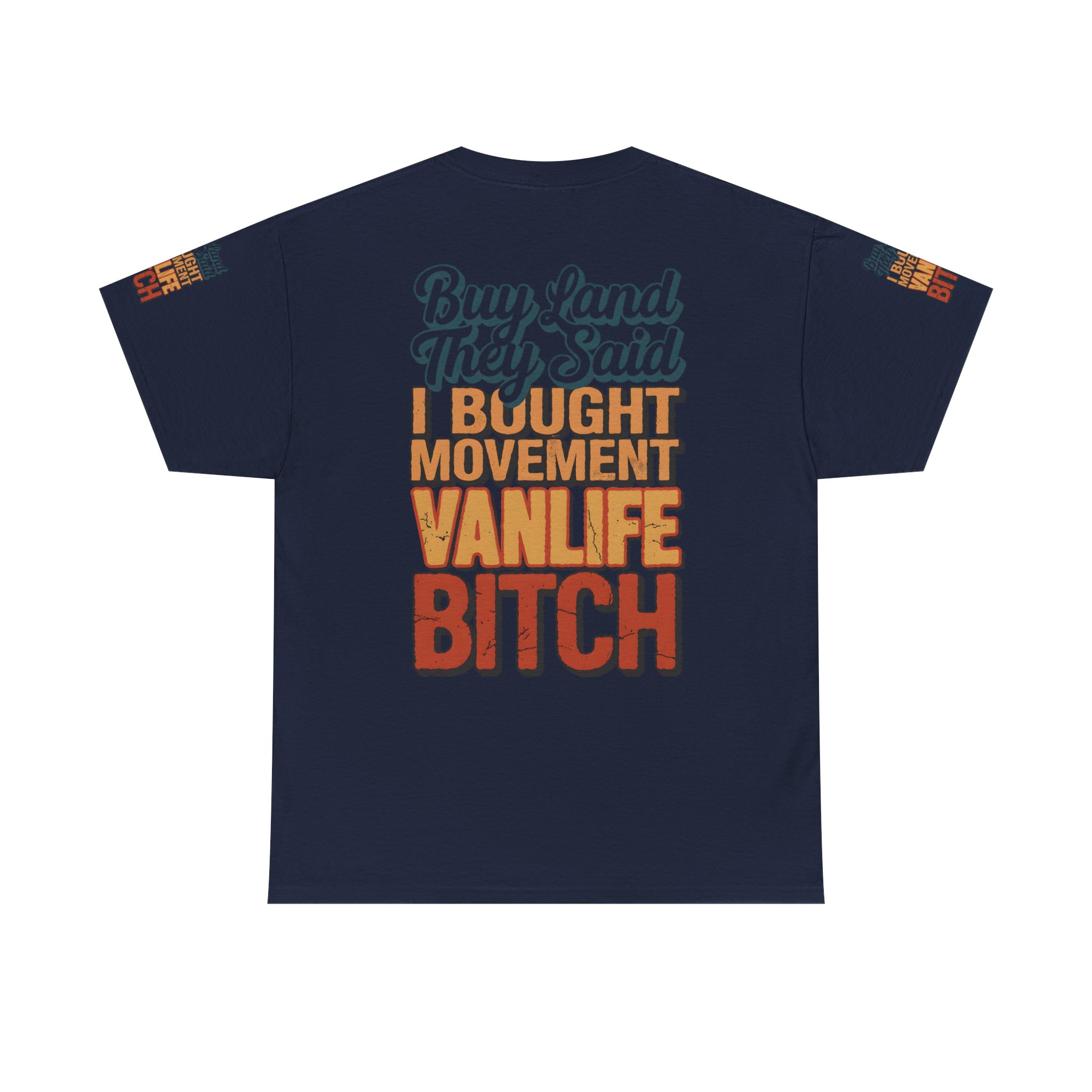 Unisex Heavy Cotton Tee — "Buy Land They Said" Design F**K-Line