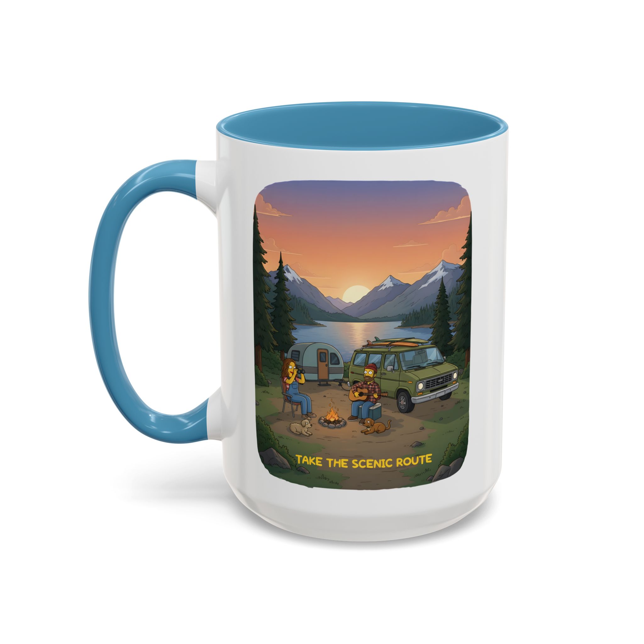 10683129075324624462_2048.jpeg Accent Coffee Mug (11, 15oz) — "Take The Scenic Route" Design Sitcom-Line