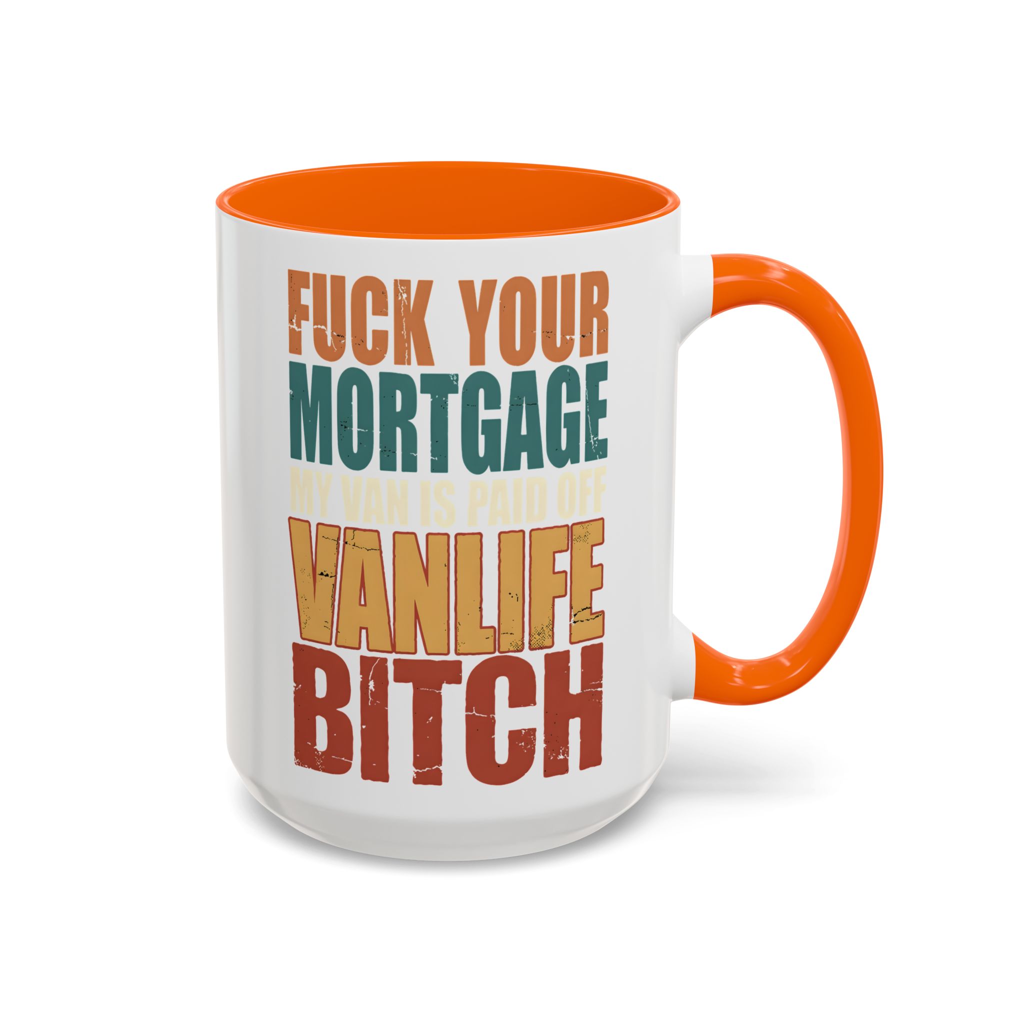 Accent Coffee Mug (11, 15oz) — "Fuck Your Mortgage" Design F**K-Line