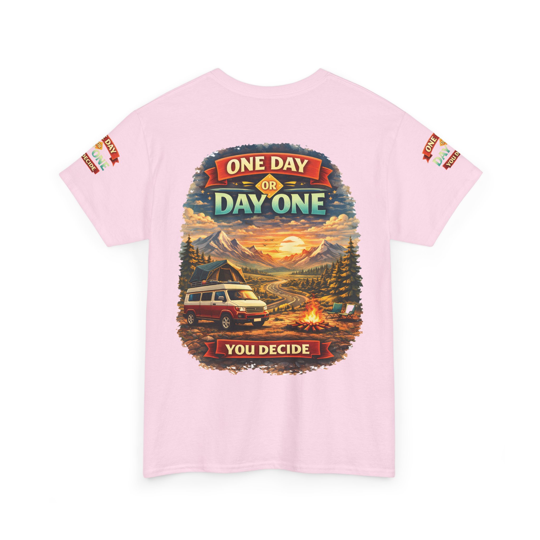 10690627613177643466_2048.jpeg Unisex Heavy Cotton Tee — "One Day Or Day One" Design Scenic-Line