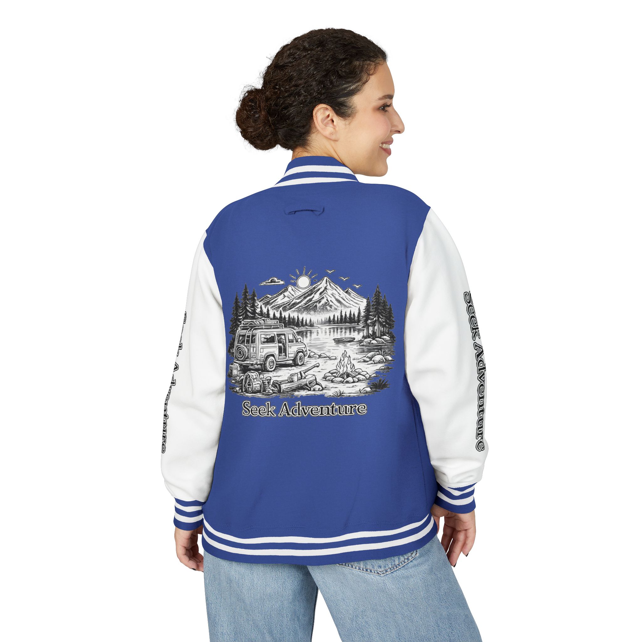10697406643327732087_2048-2.jpeg Unisex Heavyweight Letterman Jacket — "Seek Adventure" Travel Varsity Coat