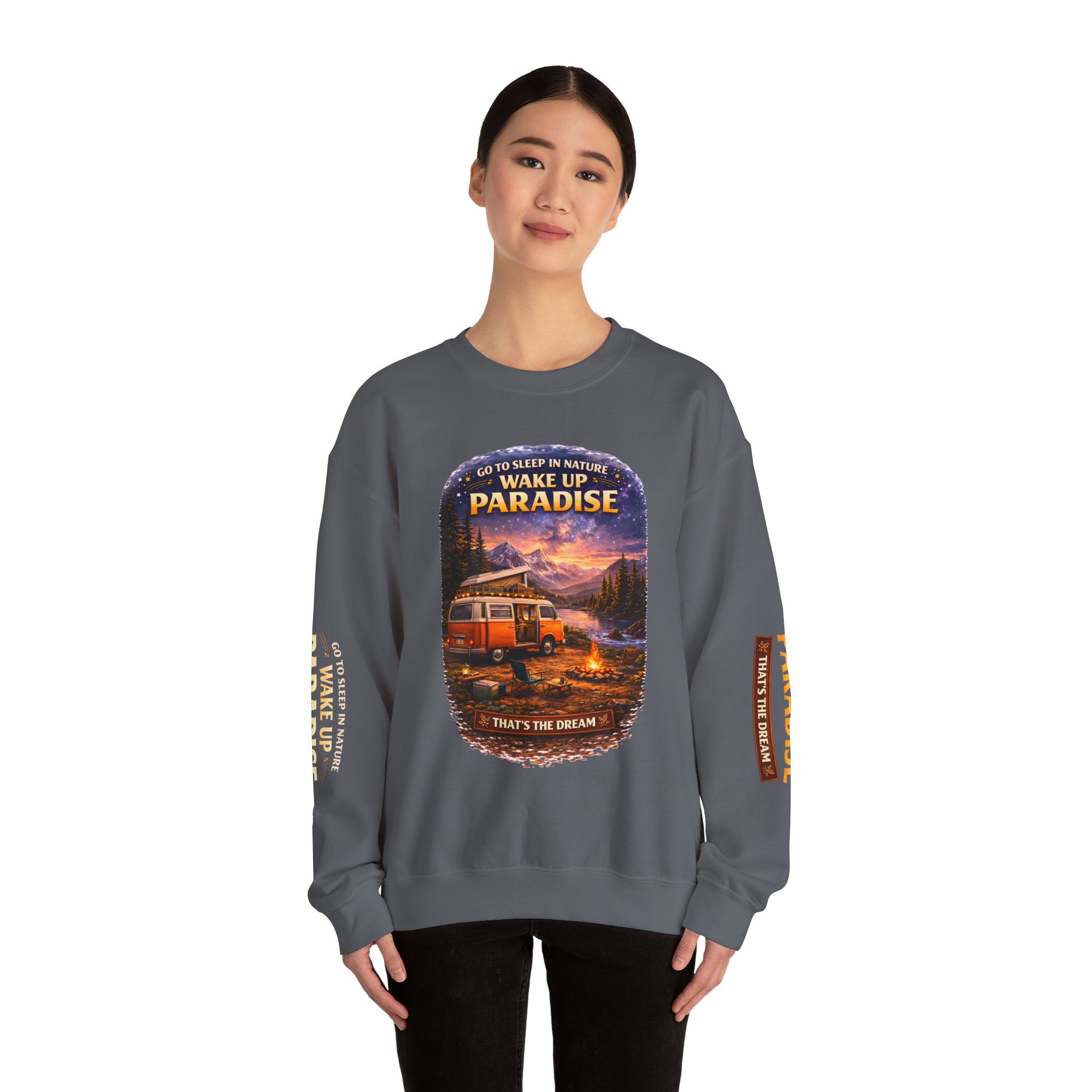 Unisex Heavy Blend™ Crewneck Sweatshirt — "Go To Sleep Nature " Design Scenic-Line
