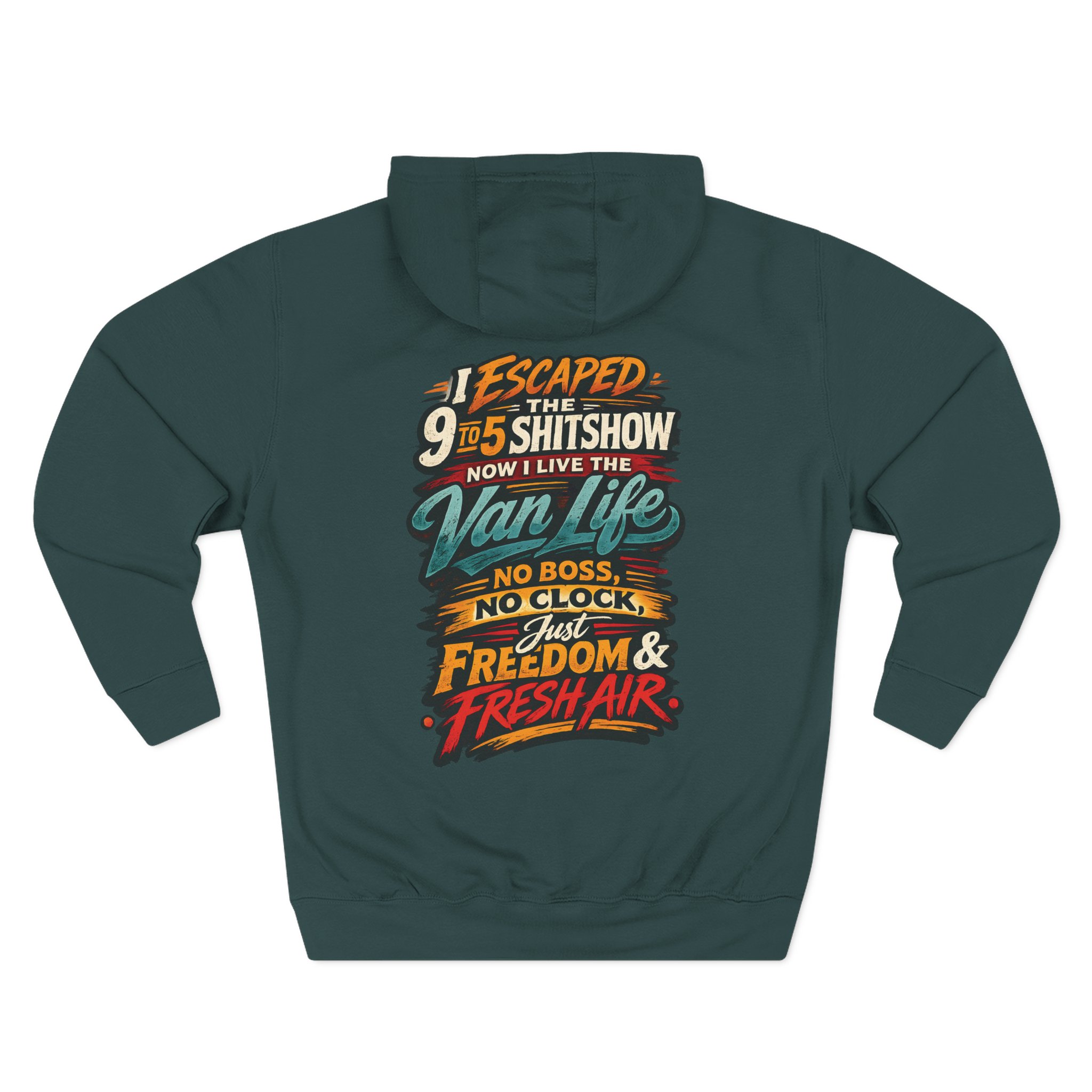 10705344958573202626_2048.jpeg Three-Panel Fleece Hoodie - "I Escaped The 9 To 5" Design F**K-Line