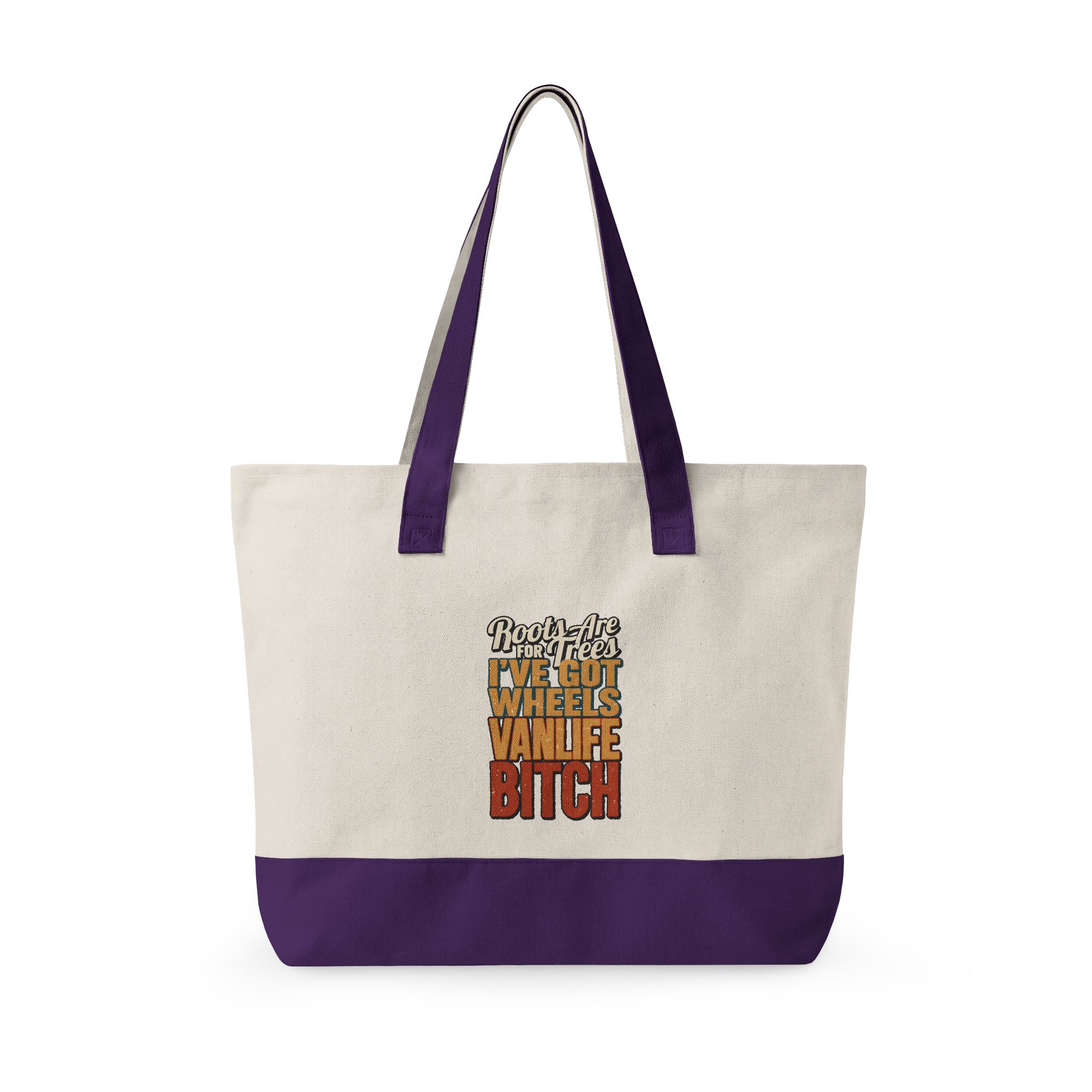 Zippered Canvas Tote — "Roots Are For Trees" (Design F**K-Line)