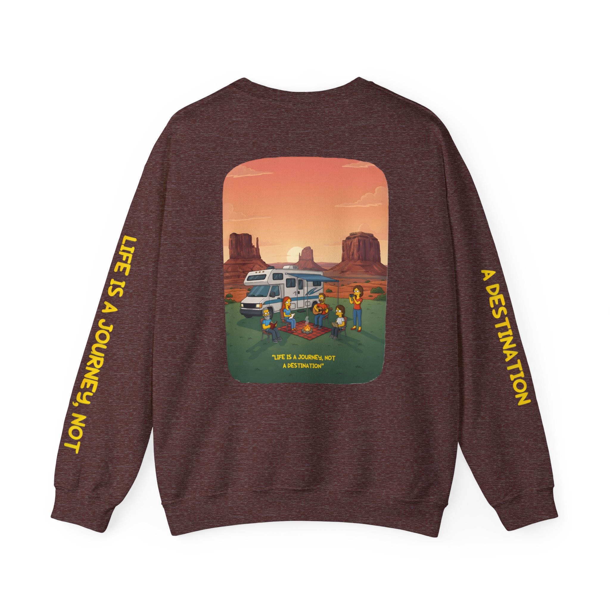 Unisex Heavy Blend™ Crewneck Sweatshirt — "Life Is A Journey-Not A Destination" Design Sitcom-Line