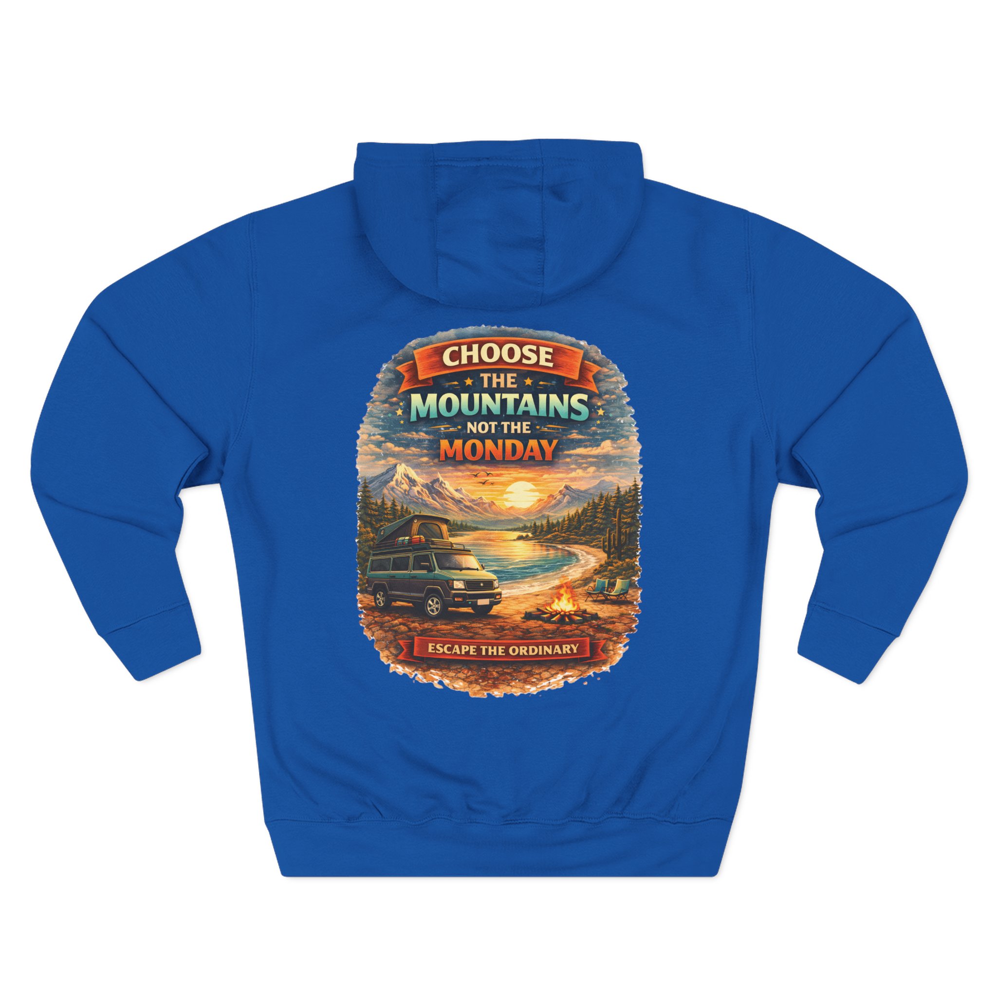 Three-Panel Fleece Hoodie - "Choose The Mountens" Design Scenic-Line