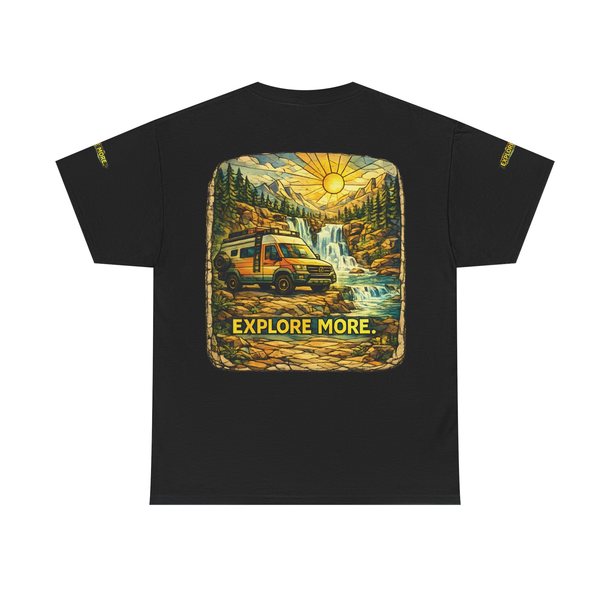 Unisex Heavy Cotton Tee — "Explore More" Design Cubic-Line