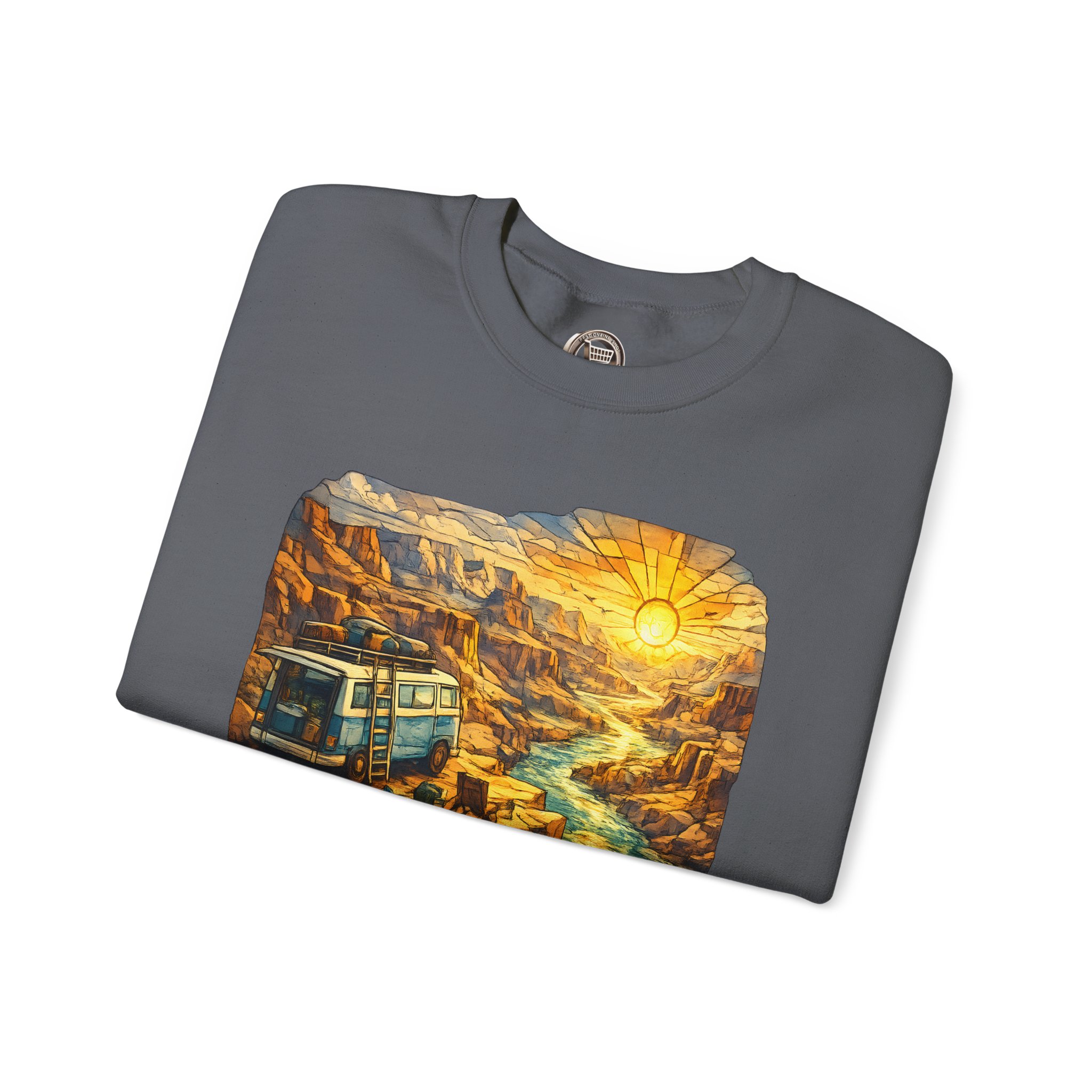 10708910985046453414_2048.jpeg Unisex Heavy Blend™ Crewneck Sweatshirt — "Chase The Sun And Follow The Wind" Design Cubic-Line