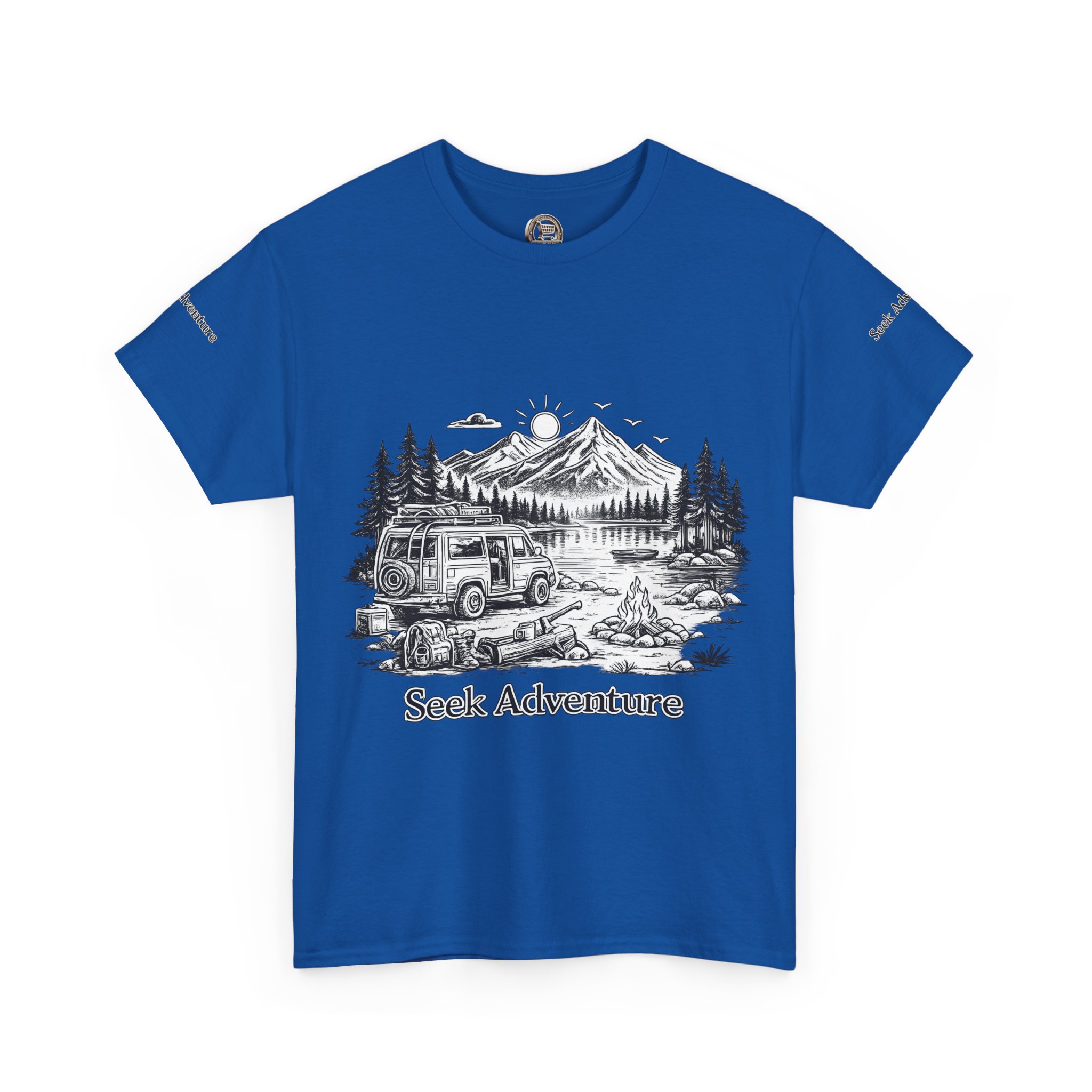 10711814323406025383_2048.jpeg Unisex Heavy Cotton Tee — "Seek Adventure" Design Minimal-Line
