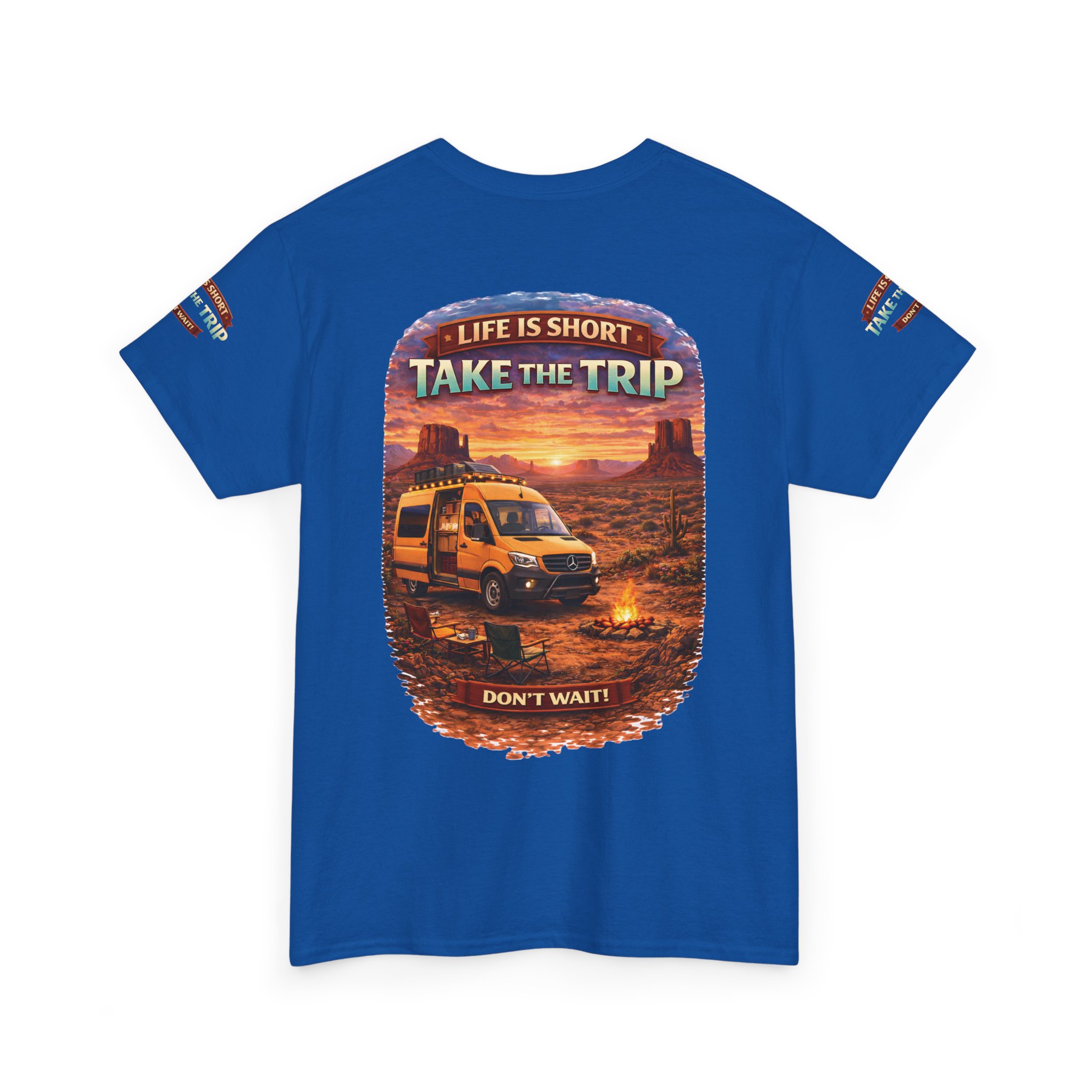 Unisex Heavy Cotton Tee — "Life Is To Short-Take The Trip" Design Scenic-Line