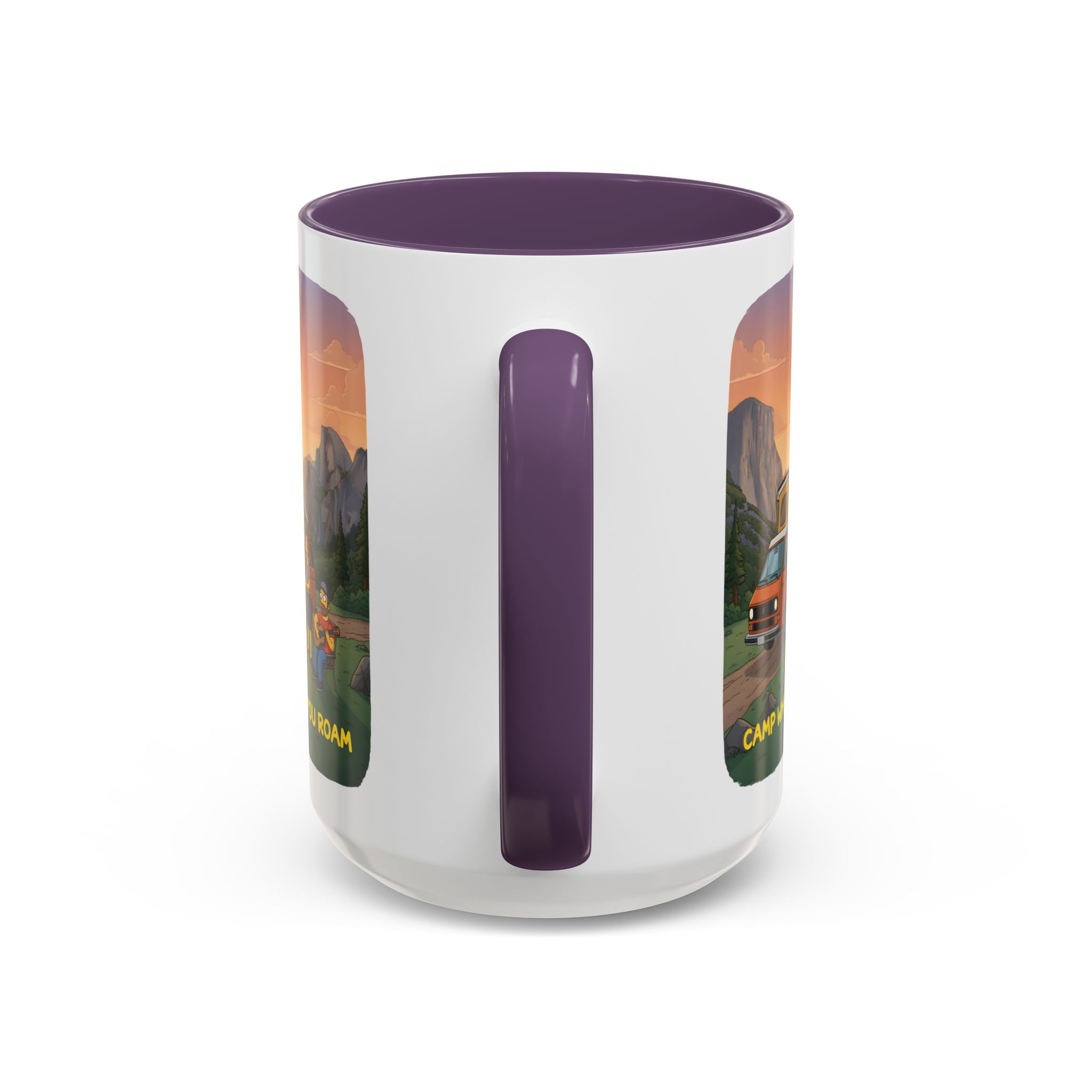 Accent Coffee Mug (11, 15oz) — "Camp Where You Roam" Design Sitcom-Line