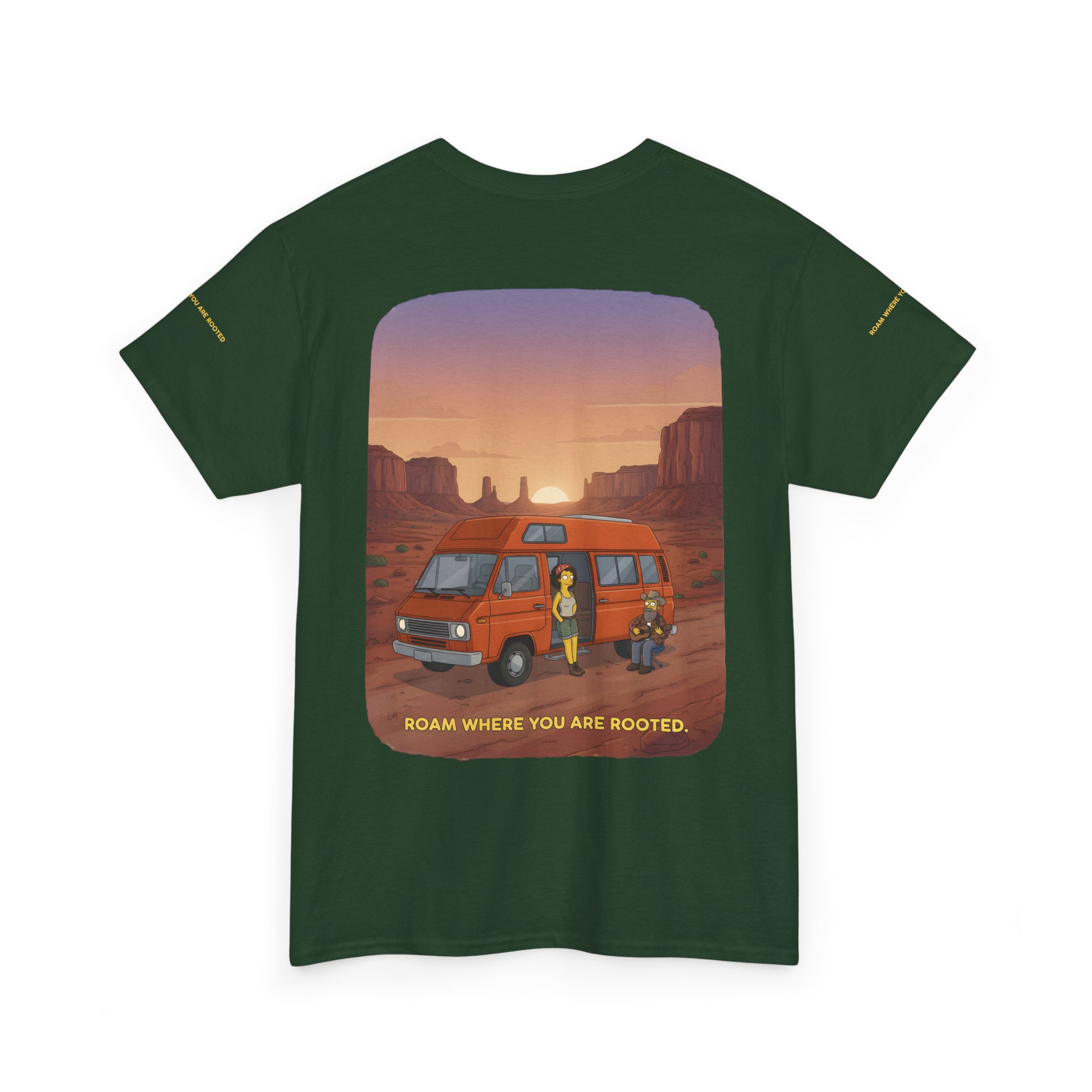 Unisex Heavy Cotton Tee — "Roam Where You Are Rooted" Design Sitcom-Line