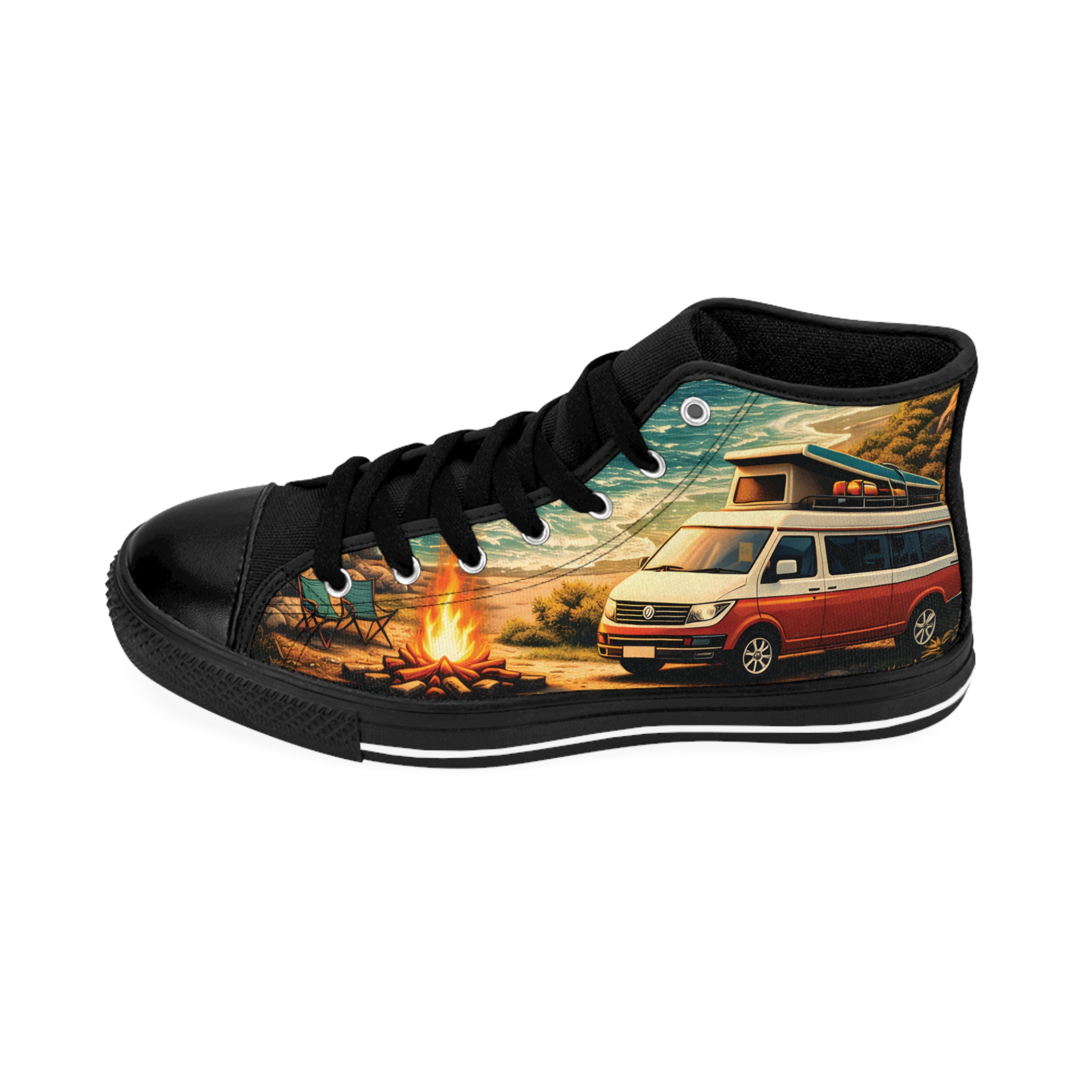 Men's High Top Sneakers — Red Camper Shoes (Design "Scenic-Line")
