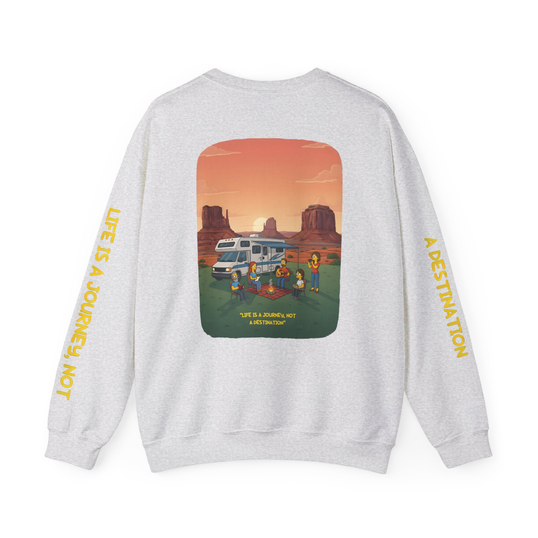 Unisex Heavy Blend™ Crewneck Sweatshirt — "Life Is A Journey-Not A Destination" Design Sitcom-Line