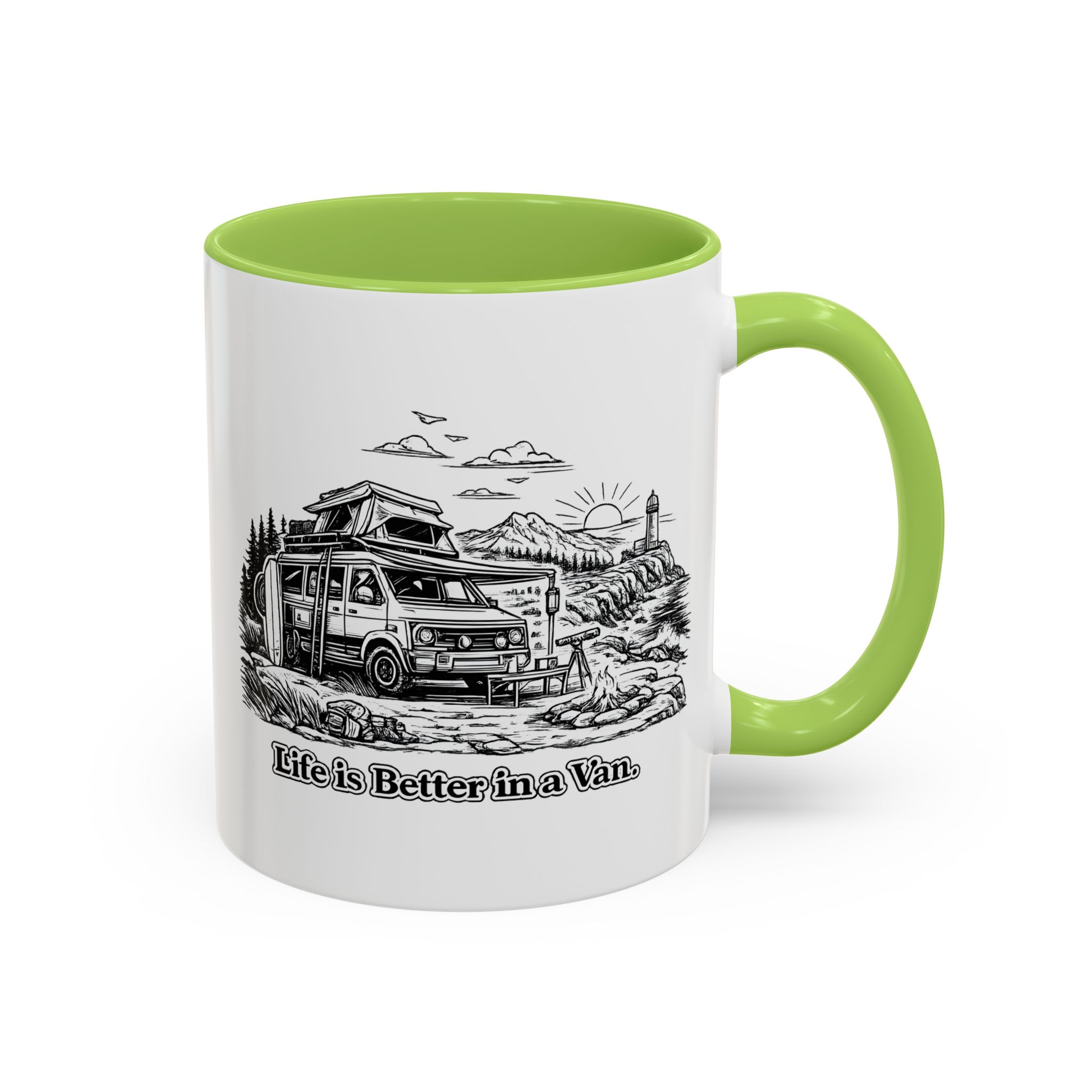 10733441679425604839_2048.jpeg Accent Coffee Mug (11, 15oz) — "Life Is Better In A Van" Design Minimal-Line