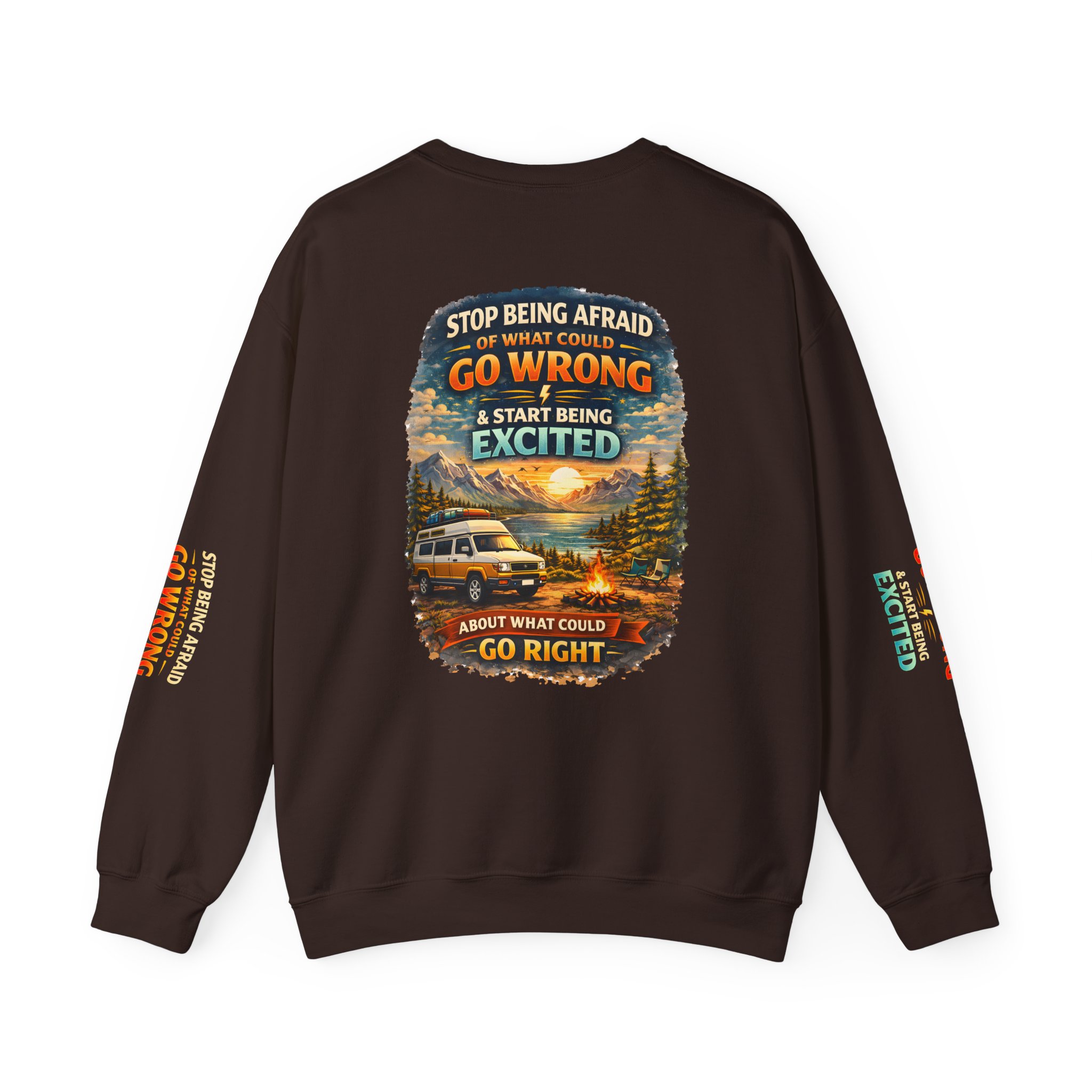 Unisex Heavy Blend™ Crewneck Sweatshirt — "Stop Being Afraid Of What Could Go Wrong" Design Scenic-Line