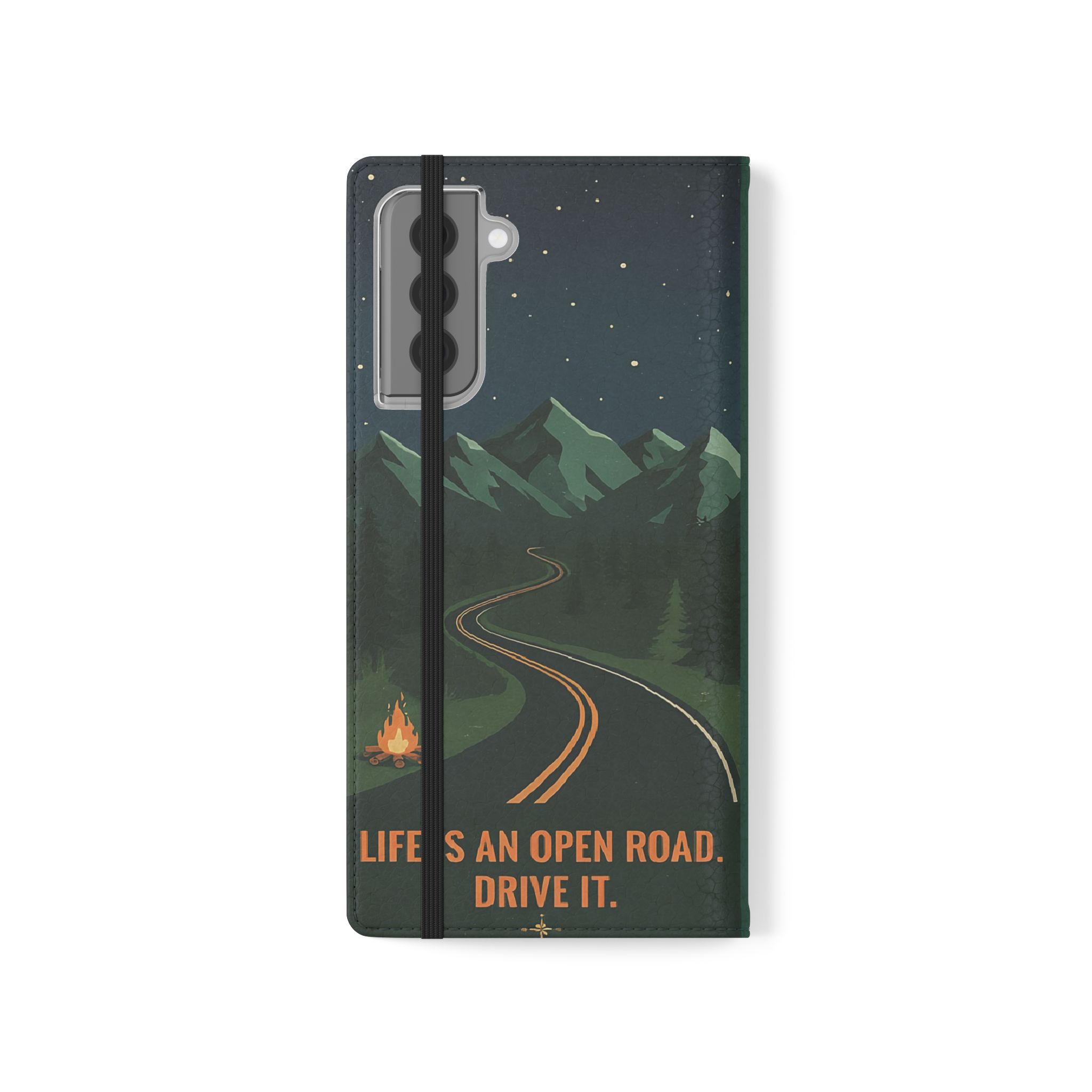 Flip Phone Case — "Roam More Worry Less - Life Is An Open Road" Phone Wallet