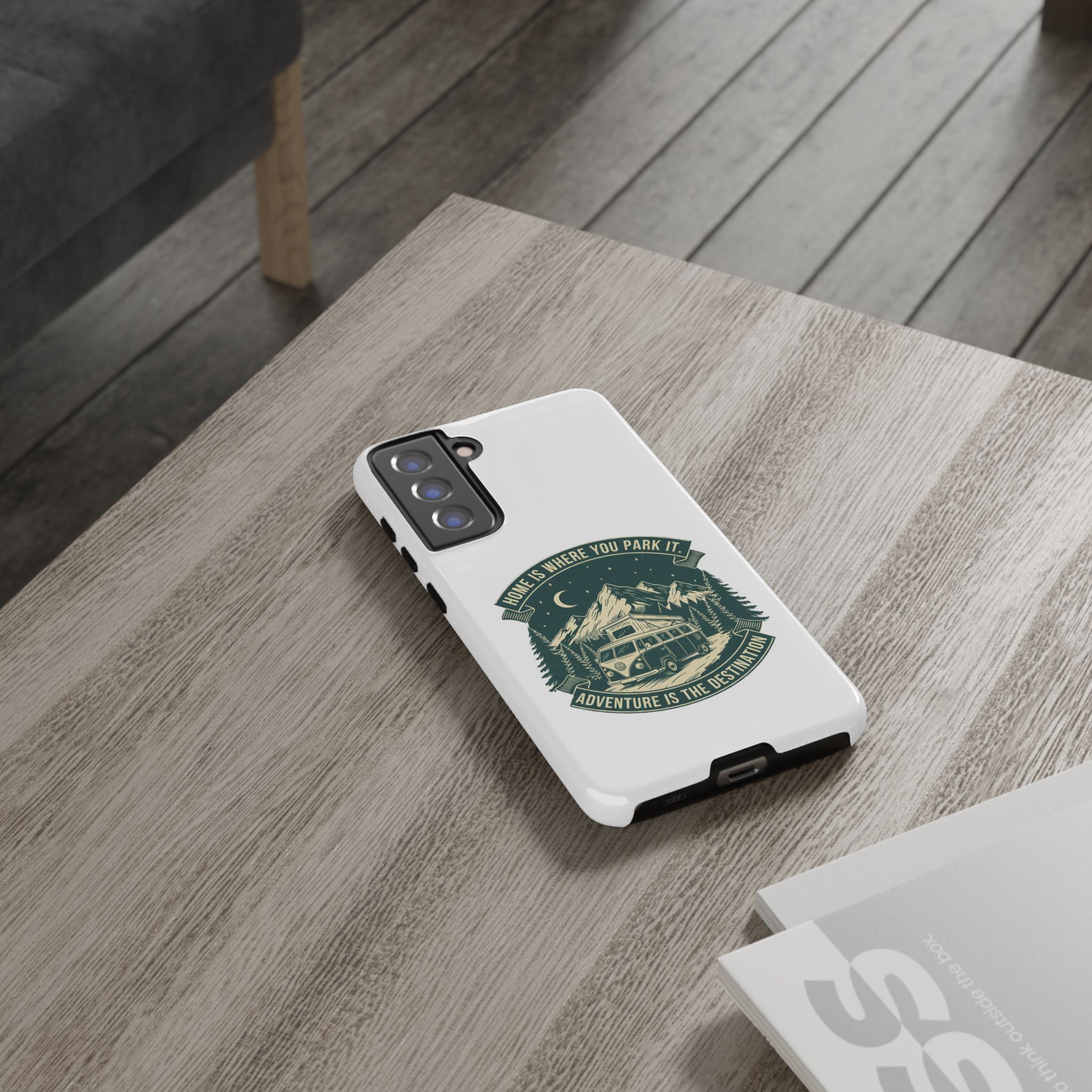 Phone Case — "Home Is Where You Park It-Adventure is the destination" Camper Van Design