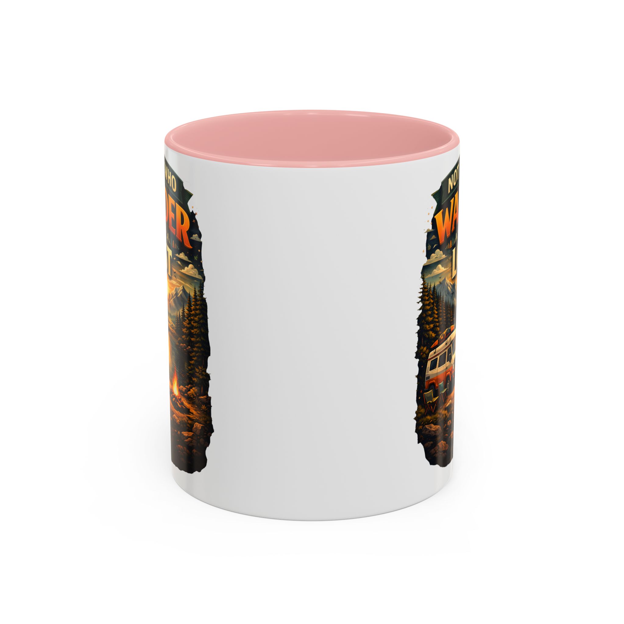 Accent Coffee Mug (11, 15oz) — "Not All Who Wander Are Lost" Design Scenic-Line