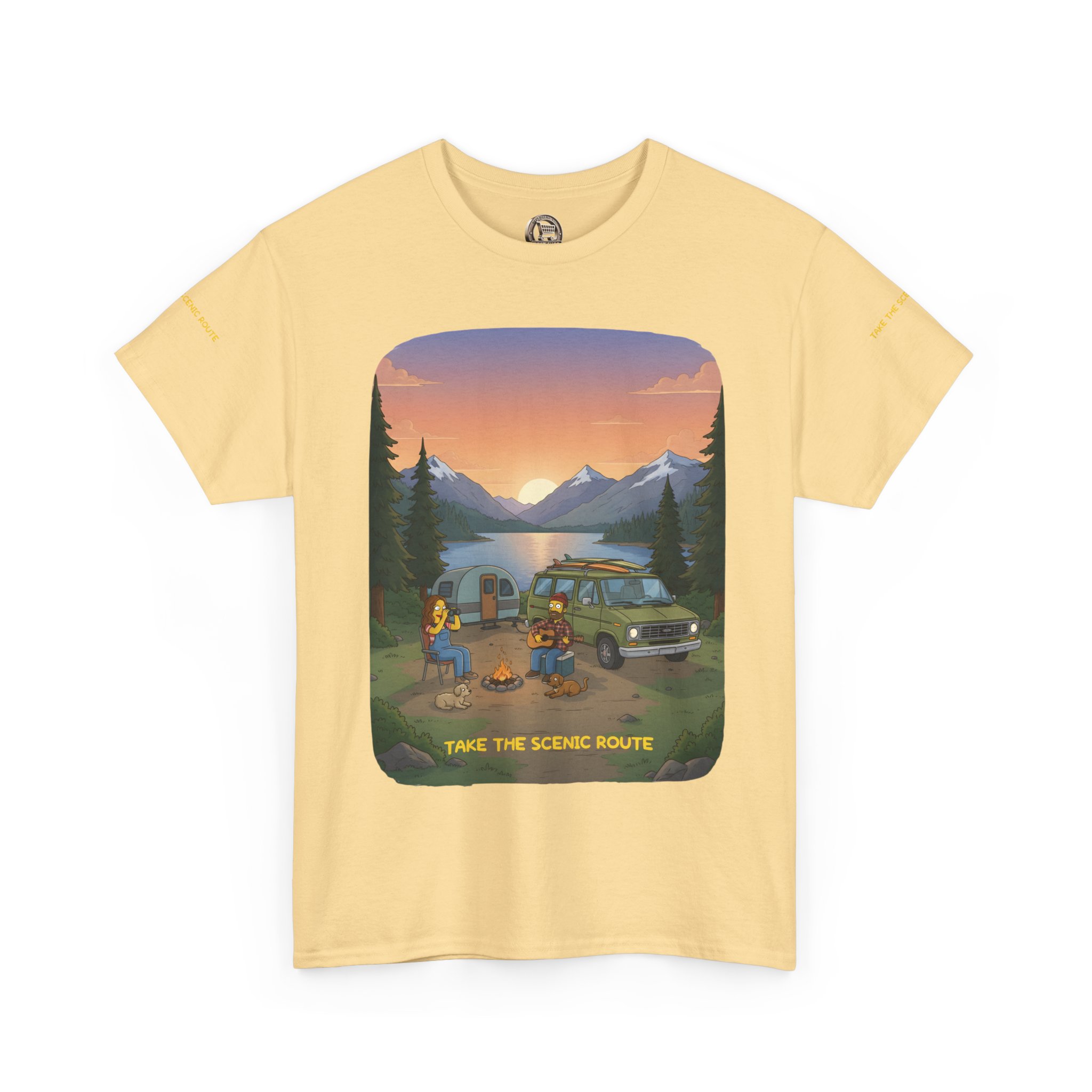 Unisex Heavy Cotton Tee — "Take The Scenic Route" Design Sitcom-Line
