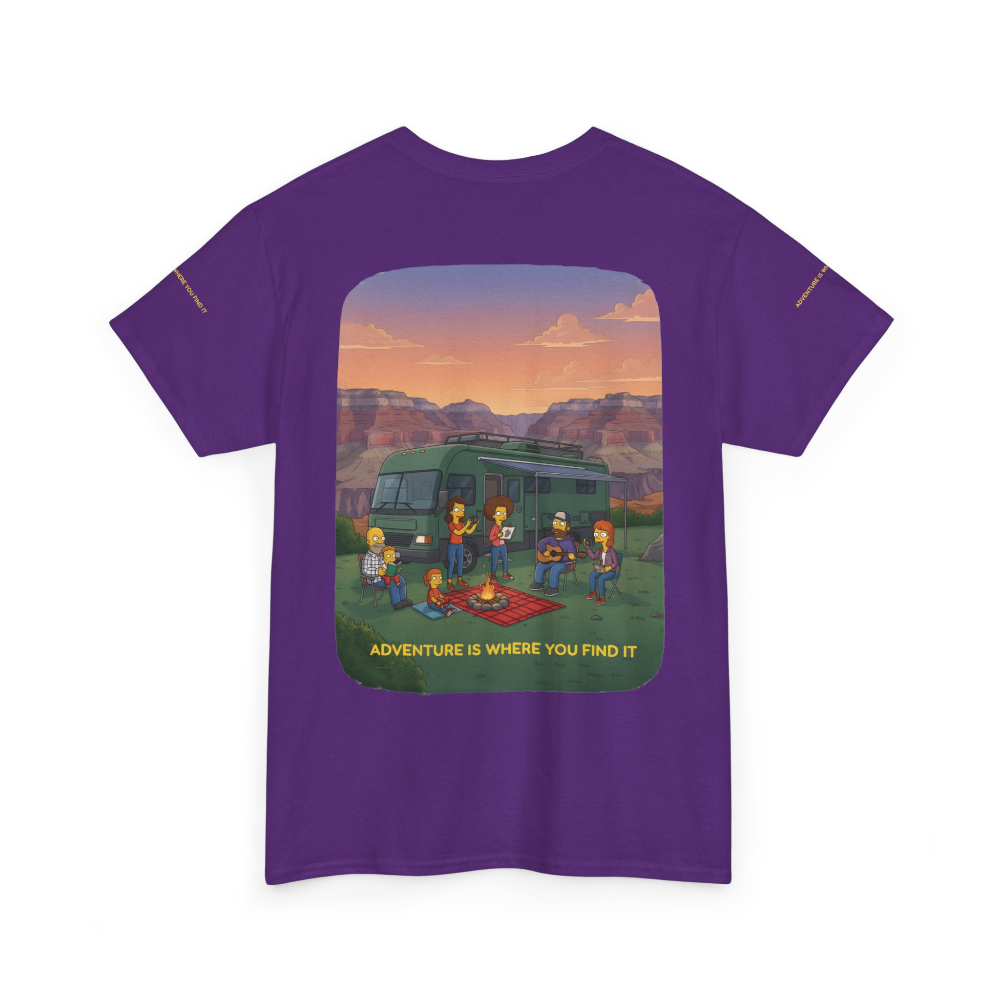 Unisex Heavy Cotton Tee — "Adventure Is Where You Find It" Design Sitcom-Line