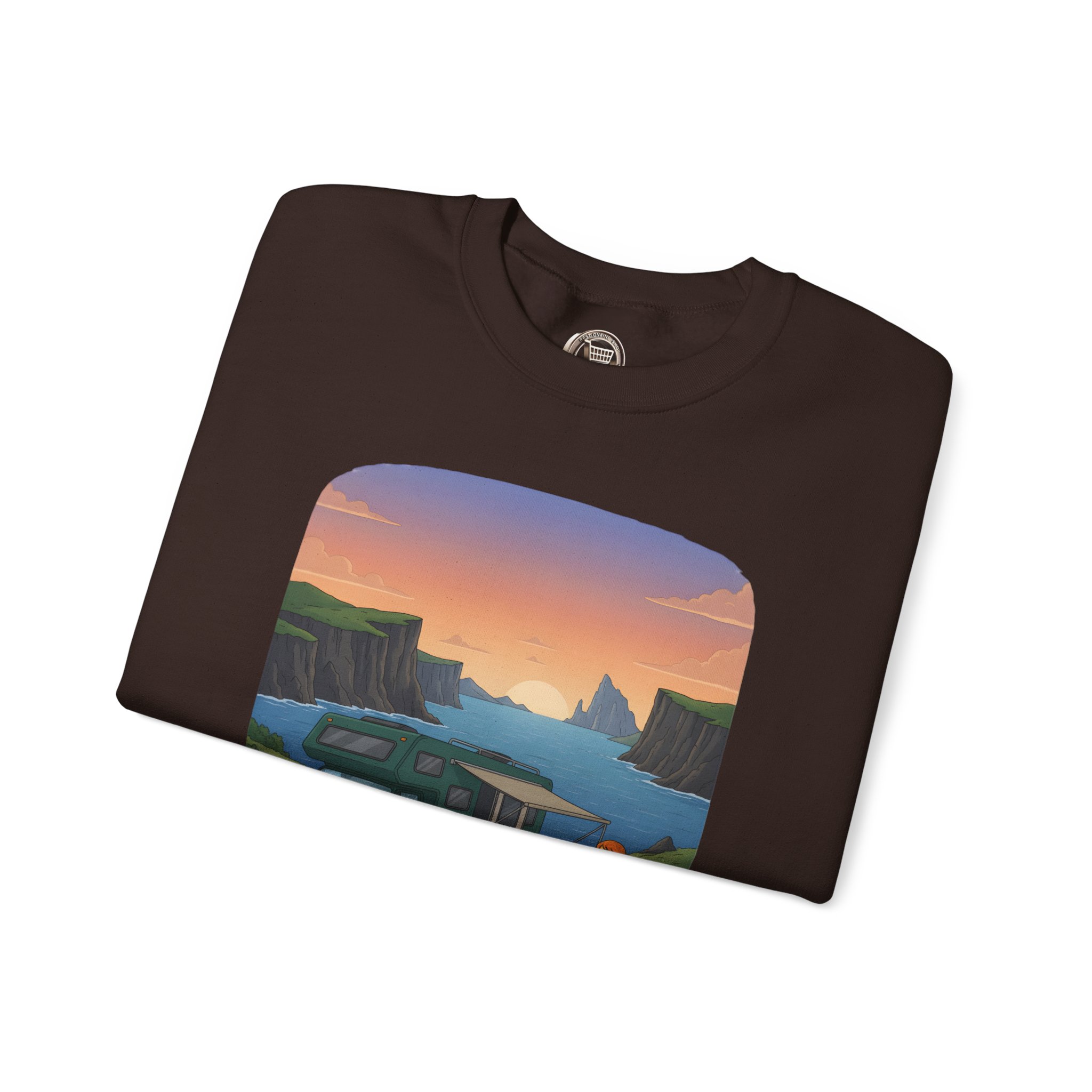 Unisex Heavy Blend™ Crewneck Sweatshirt — "Adventure Awaits-Go Find It"" Design Sitcom-Line