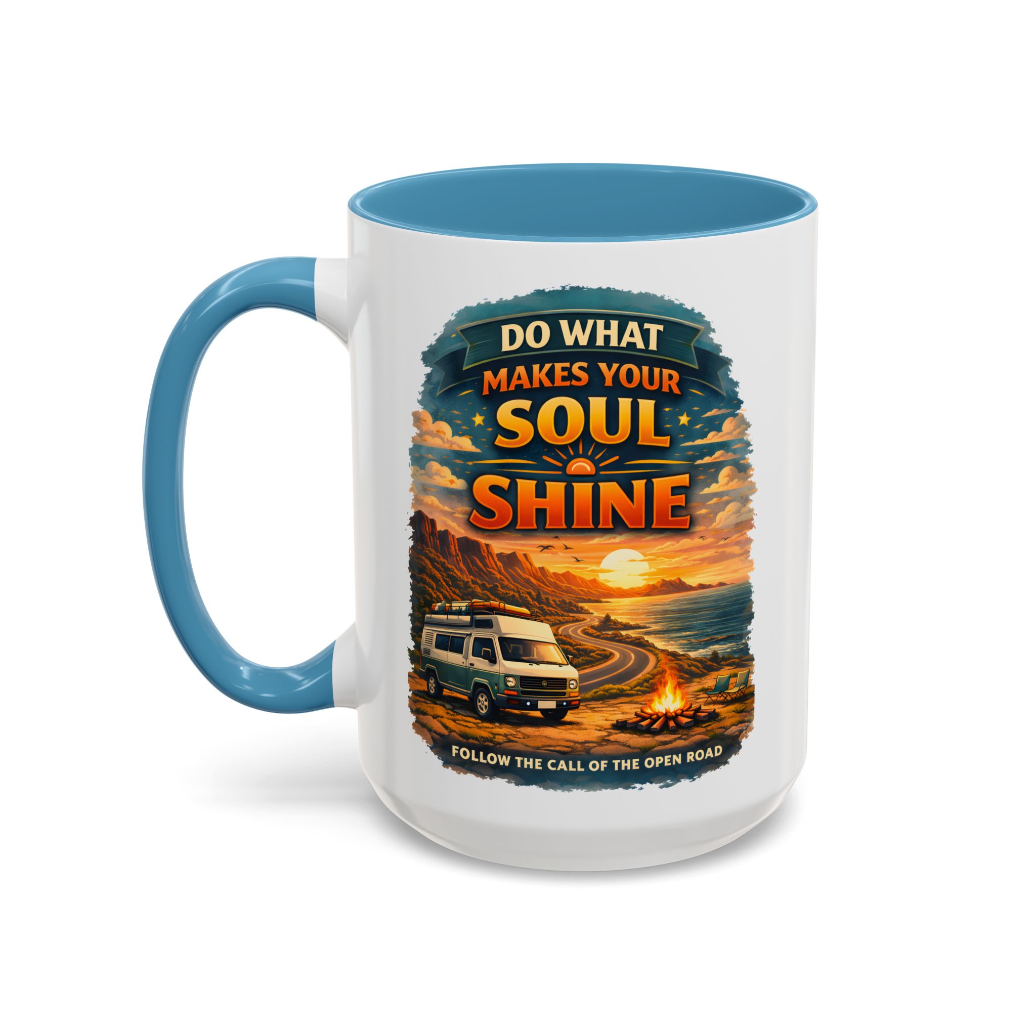 Accent Coffee Mug (11, 15oz) — "Do What Makes Your Soul Shine" Design Scenic-Line