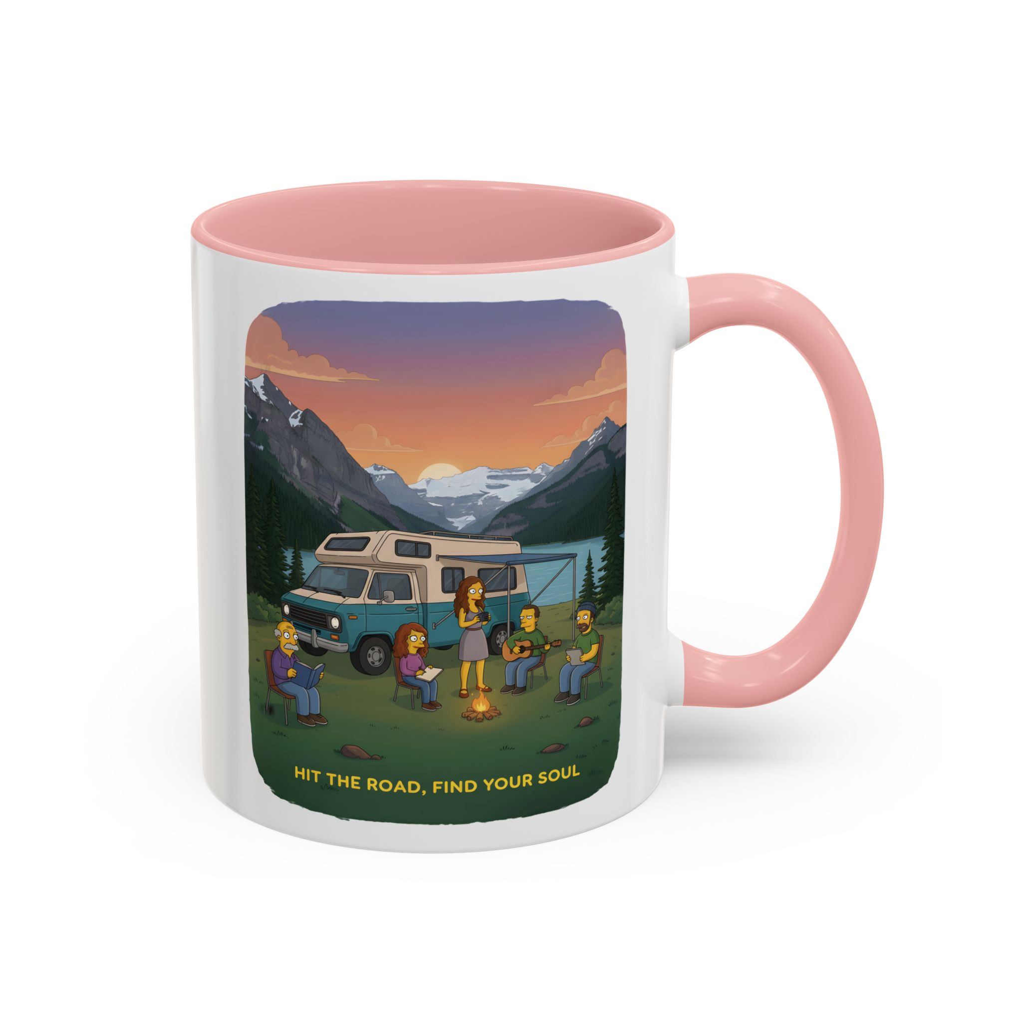 Accent Coffee Mug (11, 15oz) — "Hit The Road-Find Your Soul" Design Sitcom-Line
