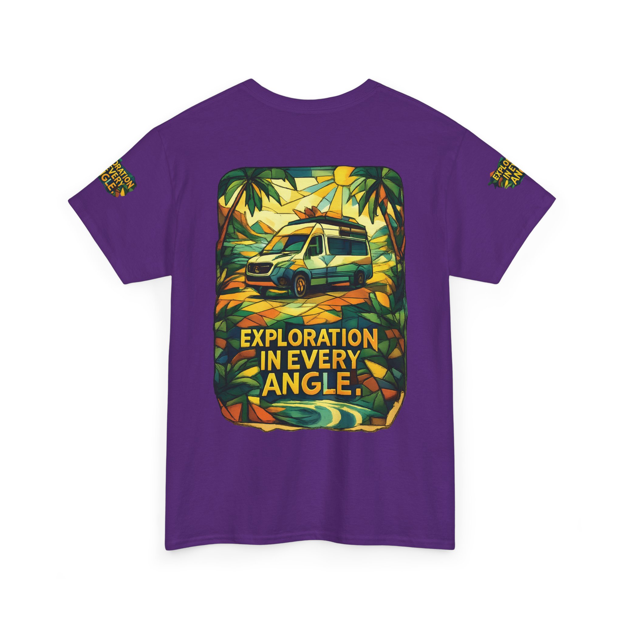 Unisex Heavy Cotton Tee — "Exploration In Every Angle" Design Cubic-Line