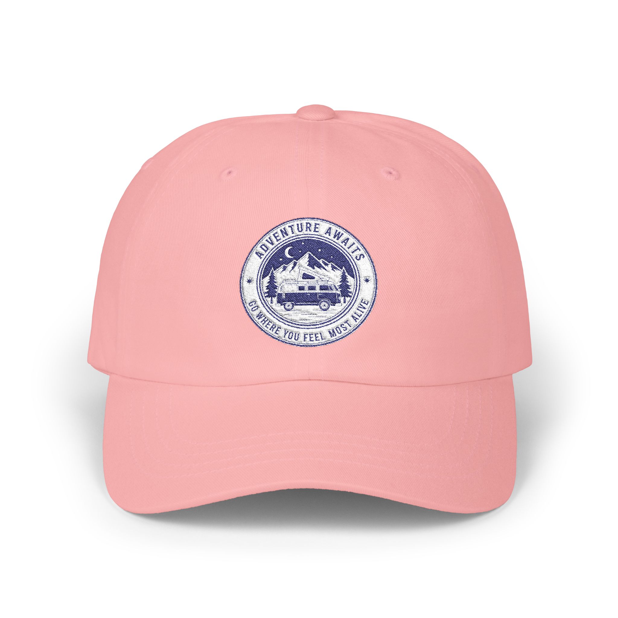 Dad Cap - "Adventure Awaits-Go Where You Feel Most Alive" Vintage National Park Stamp Hat