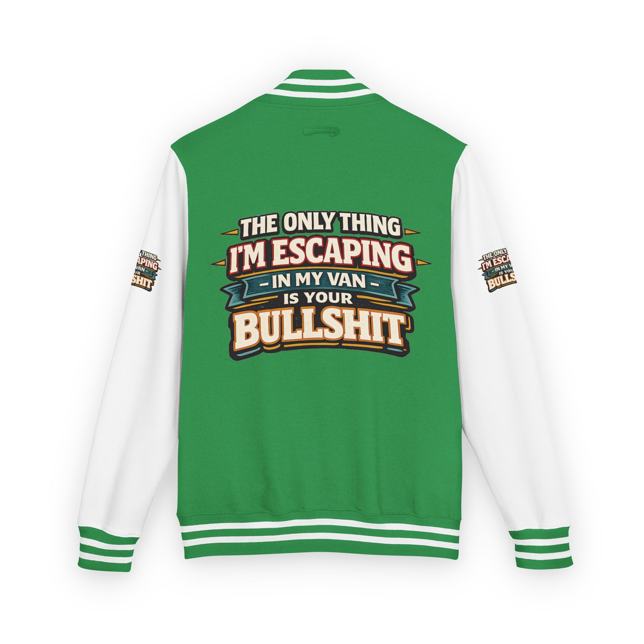 Unisex Heavyweight Letterman Jacket — "The Only Thing I´m Escaping" Design F**K-Line