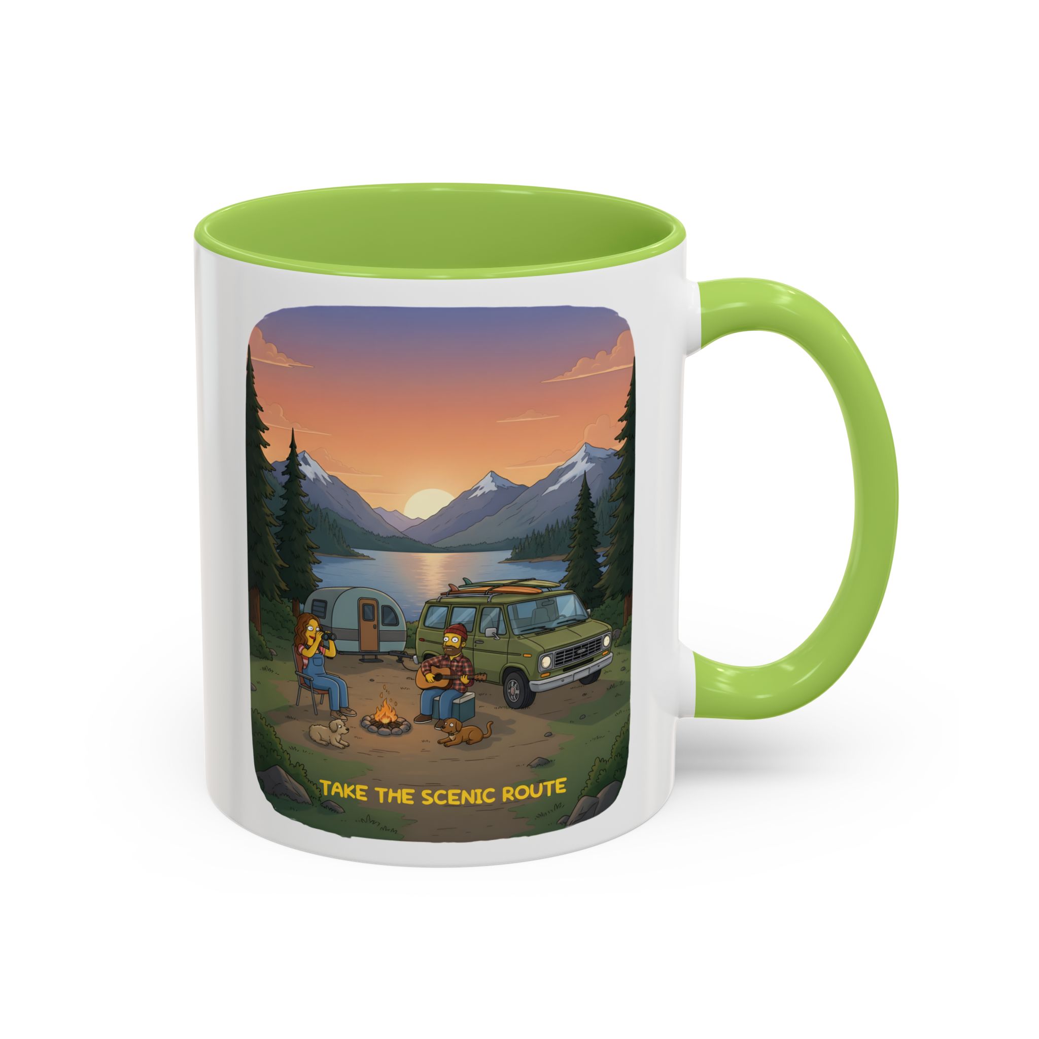 10776223873816997011_2048.jpeg Accent Coffee Mug (11, 15oz) — "Take The Scenic Route" Design Sitcom-Line