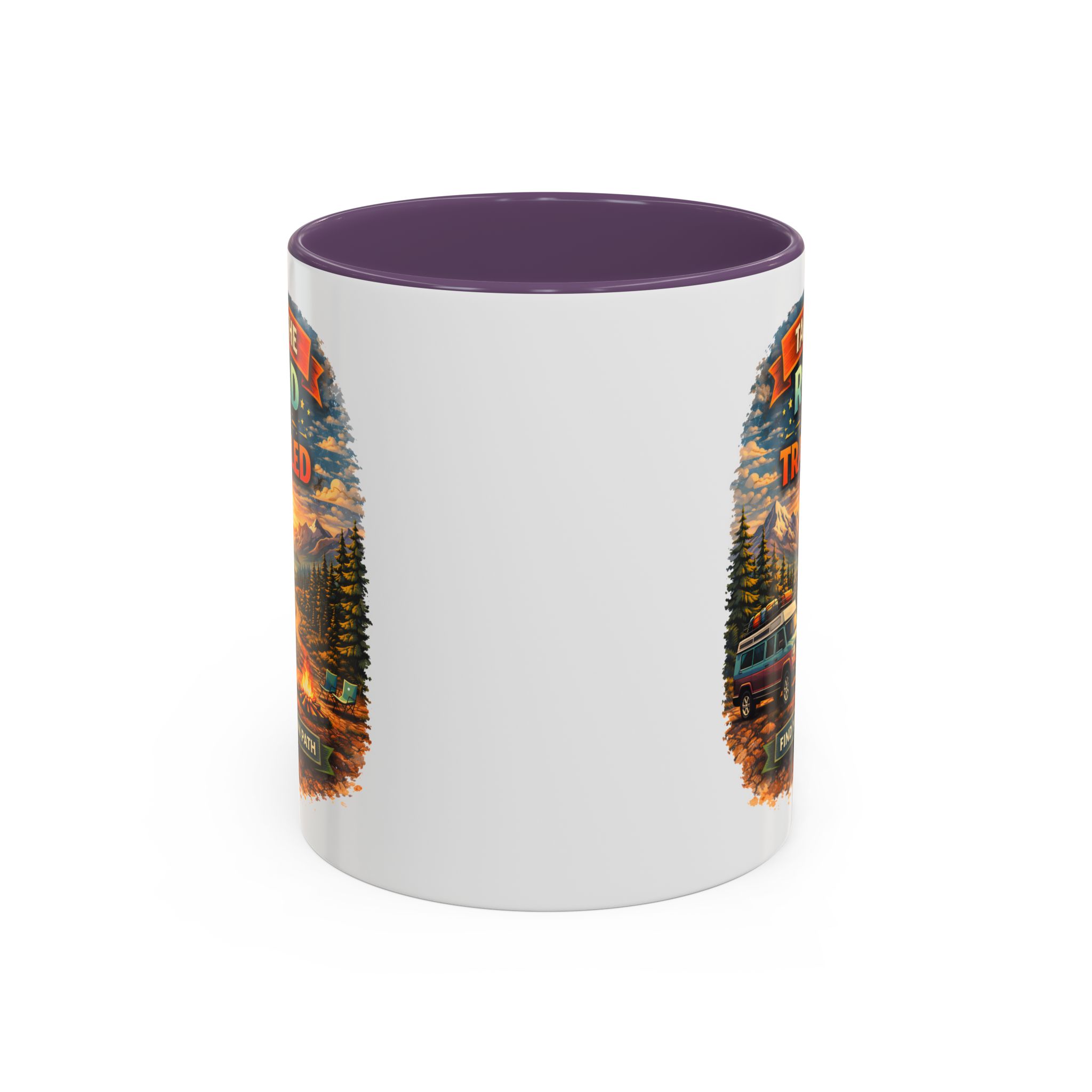 10780424333426838403_2048.jpeg Accent Coffee Mug (11, 15oz) — "Take The Road Less Traveled" Design Scenic-Line