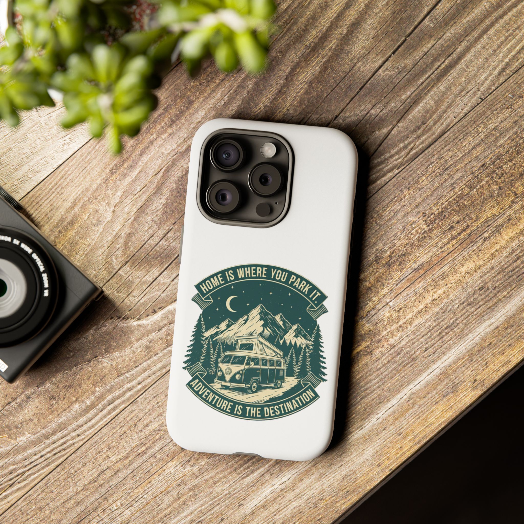 Phone Case — "Home Is Where You Park It-Adventure is the destination" Camper Van Design