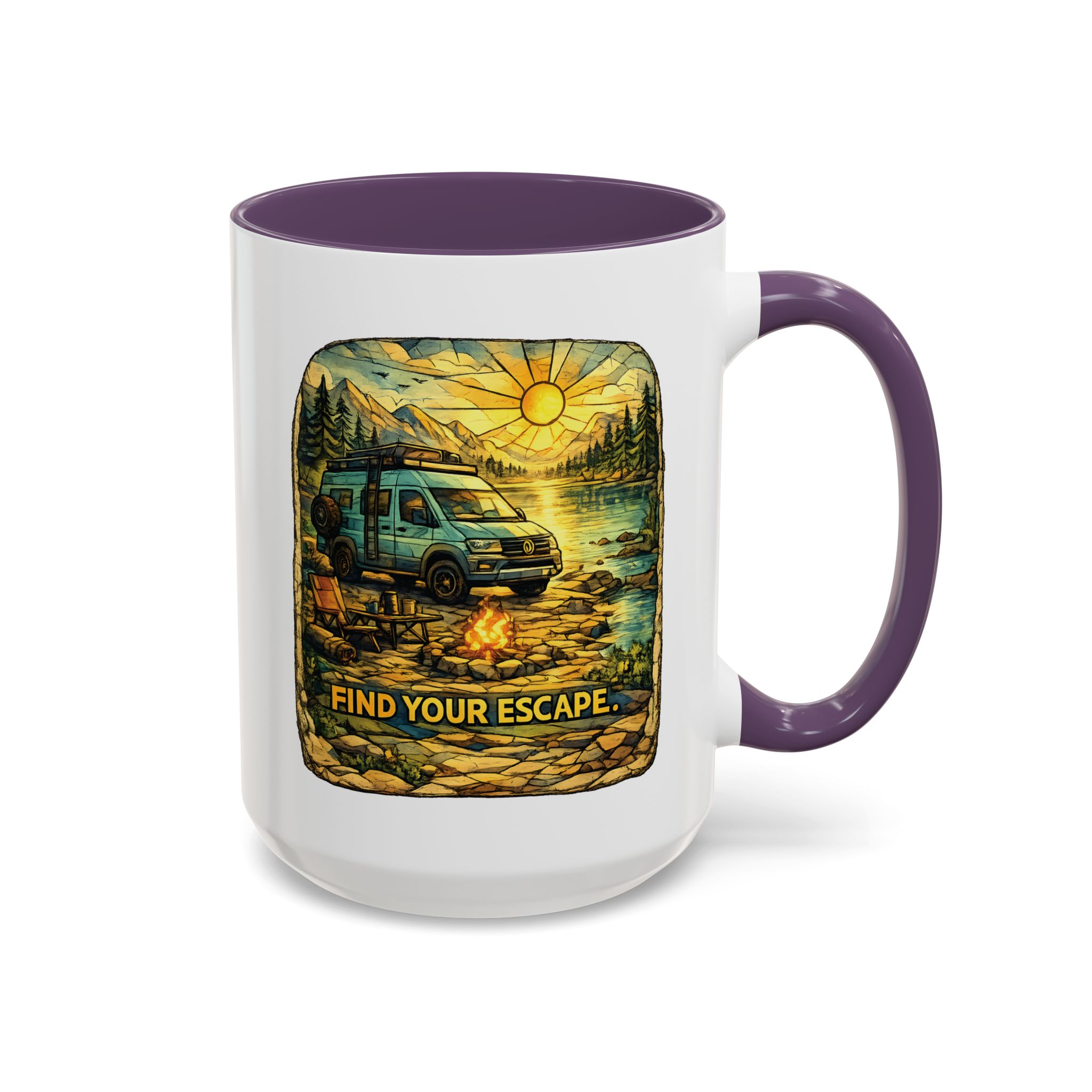 10784623006956305634_2048.jpeg Accent Coffee Mug (11, 15oz) — "Find Your Escape" Design Cubic-Line
