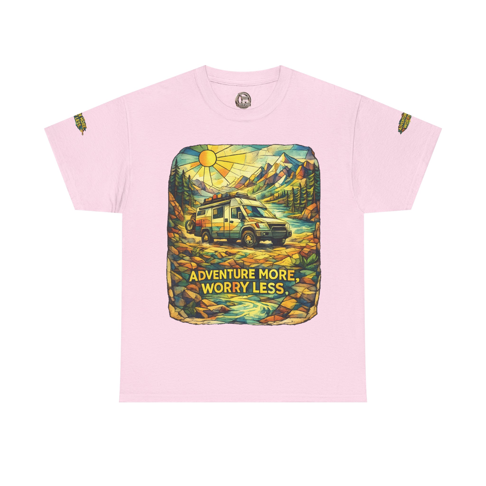 10789255388103042861_2048.jpeg Unisex Heavy Cotton Tee — "Adventure More Worry Less" Design Cubic-Line