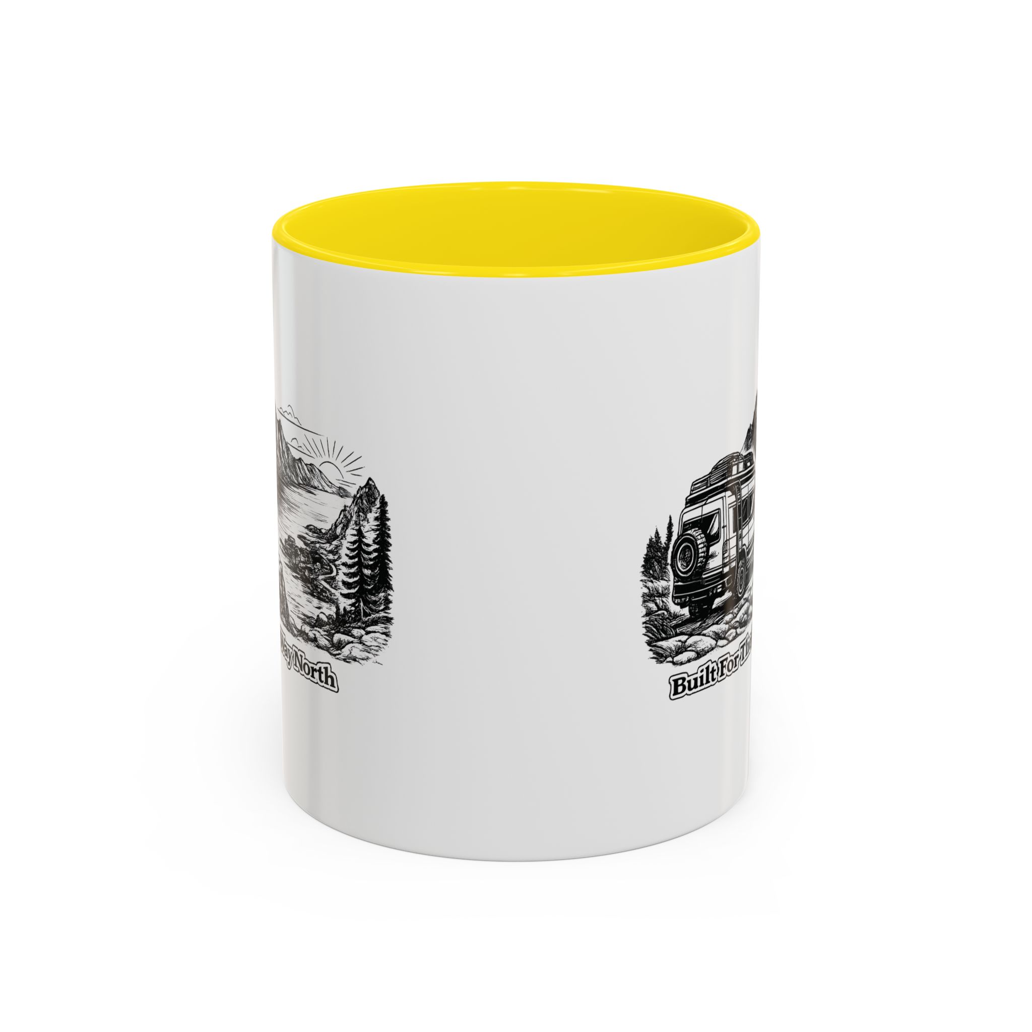 10800461988911953905_2048.jpeg Accent Coffee Mug (11, 15oz) — "Built For The Long Way North" Design Minimal-Line