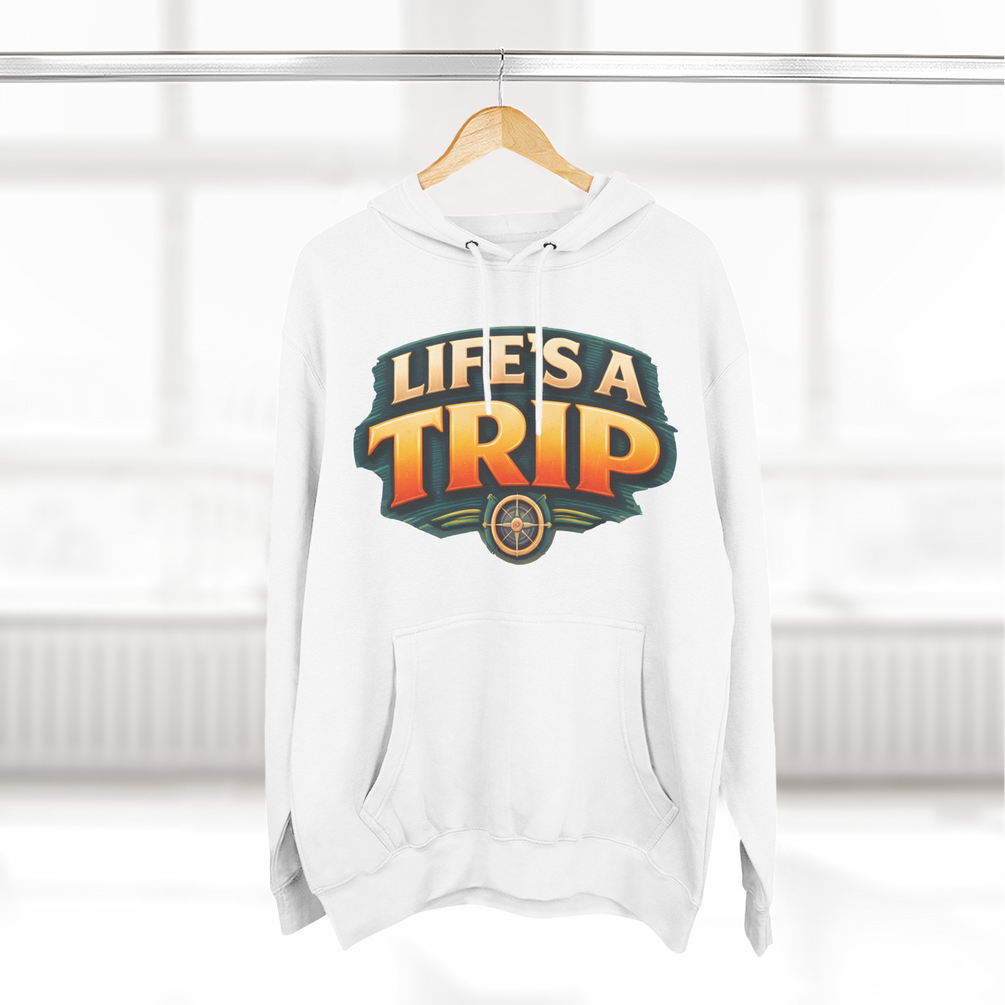 Three-Panel Fleece Hoodie - "Life s A Trip" Design Scenic-Line