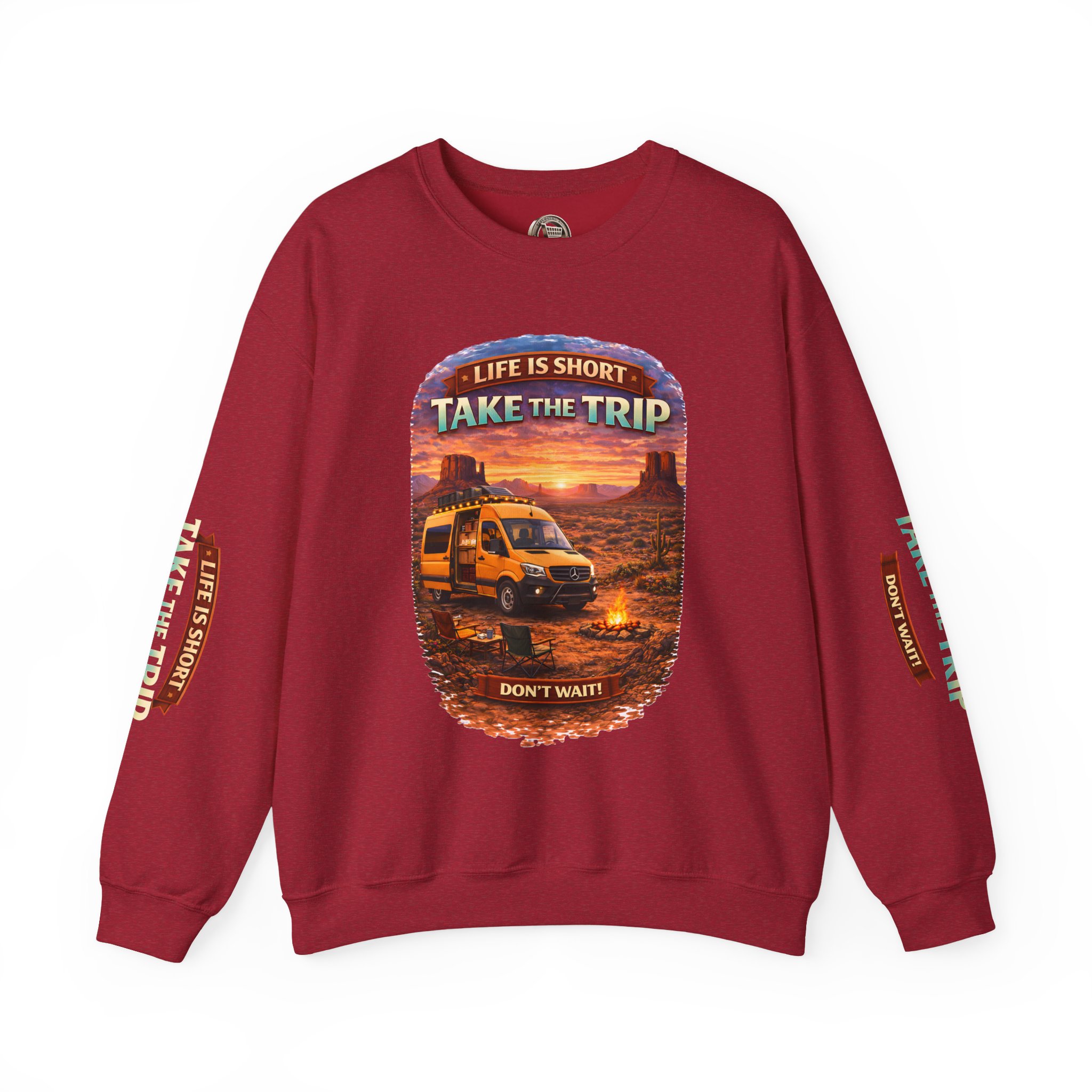 10806022021818351727_2048.jpeg Unisex Heavy Blend™ Crewneck Sweatshirt — "Life Is To Short-Take The Trip" Design Scenic-Line
