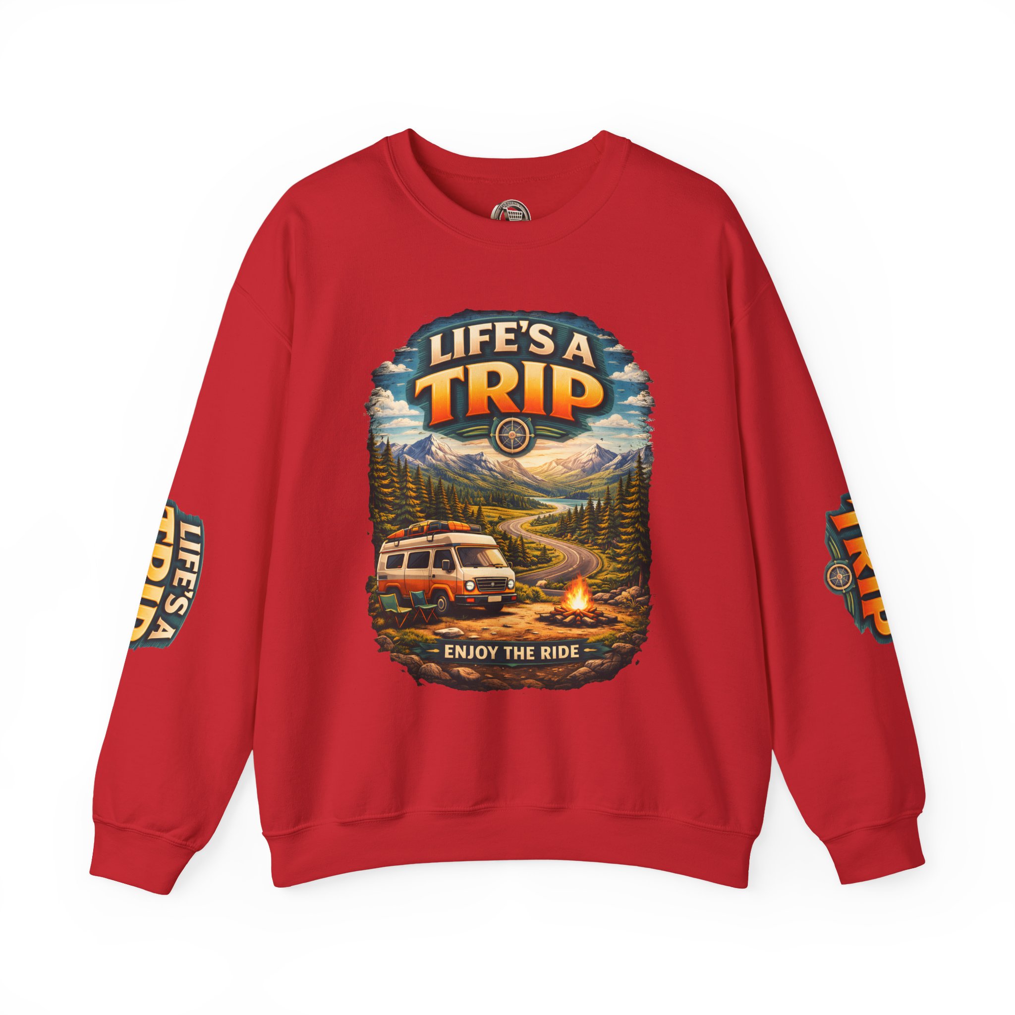 Unisex Heavy Blend™ Crewneck Sweatshirt — "Life s A Trip" Design Scenic-Line