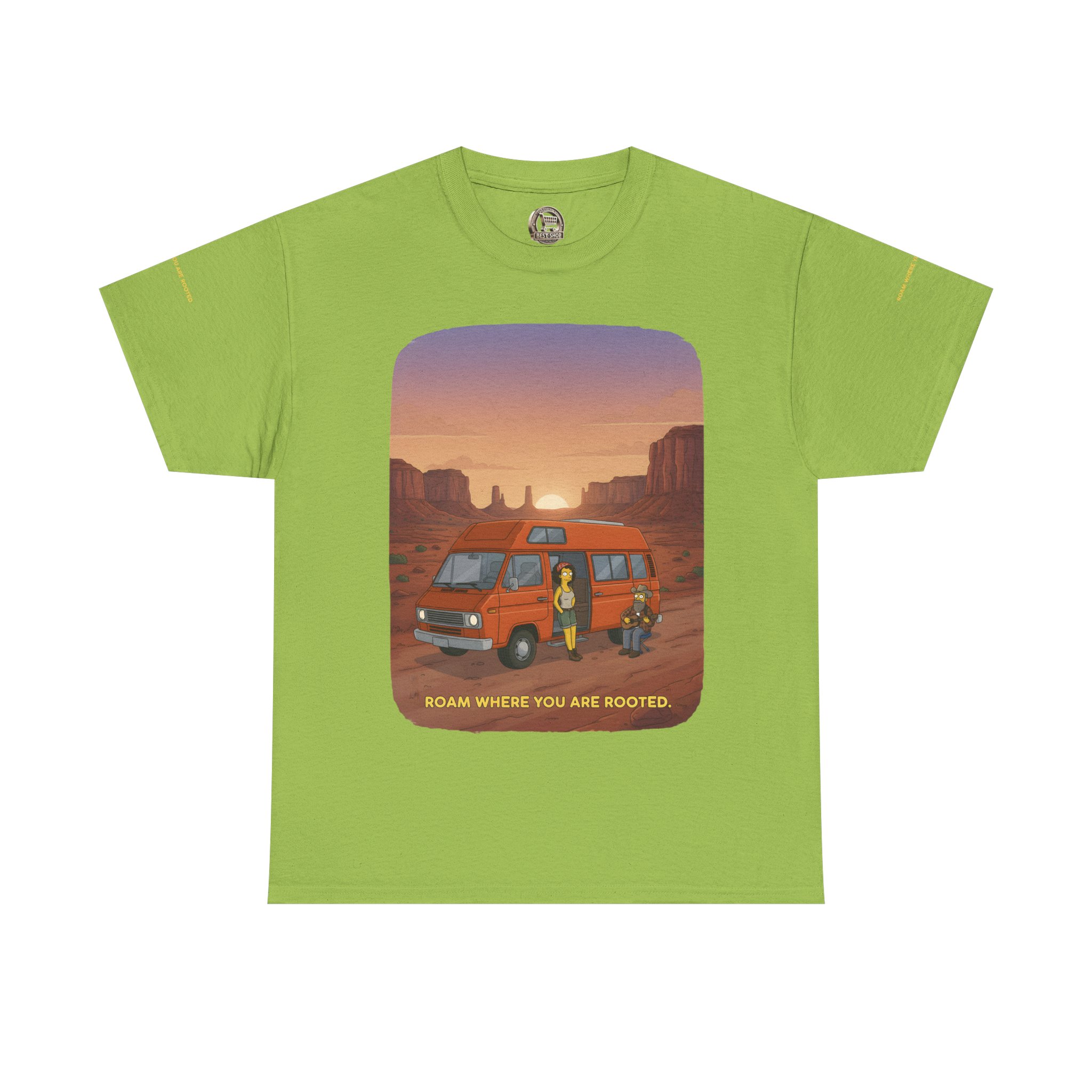 Unisex Heavy Cotton Tee — "Roam Where You Are Rooted" Design Sitcom-Line