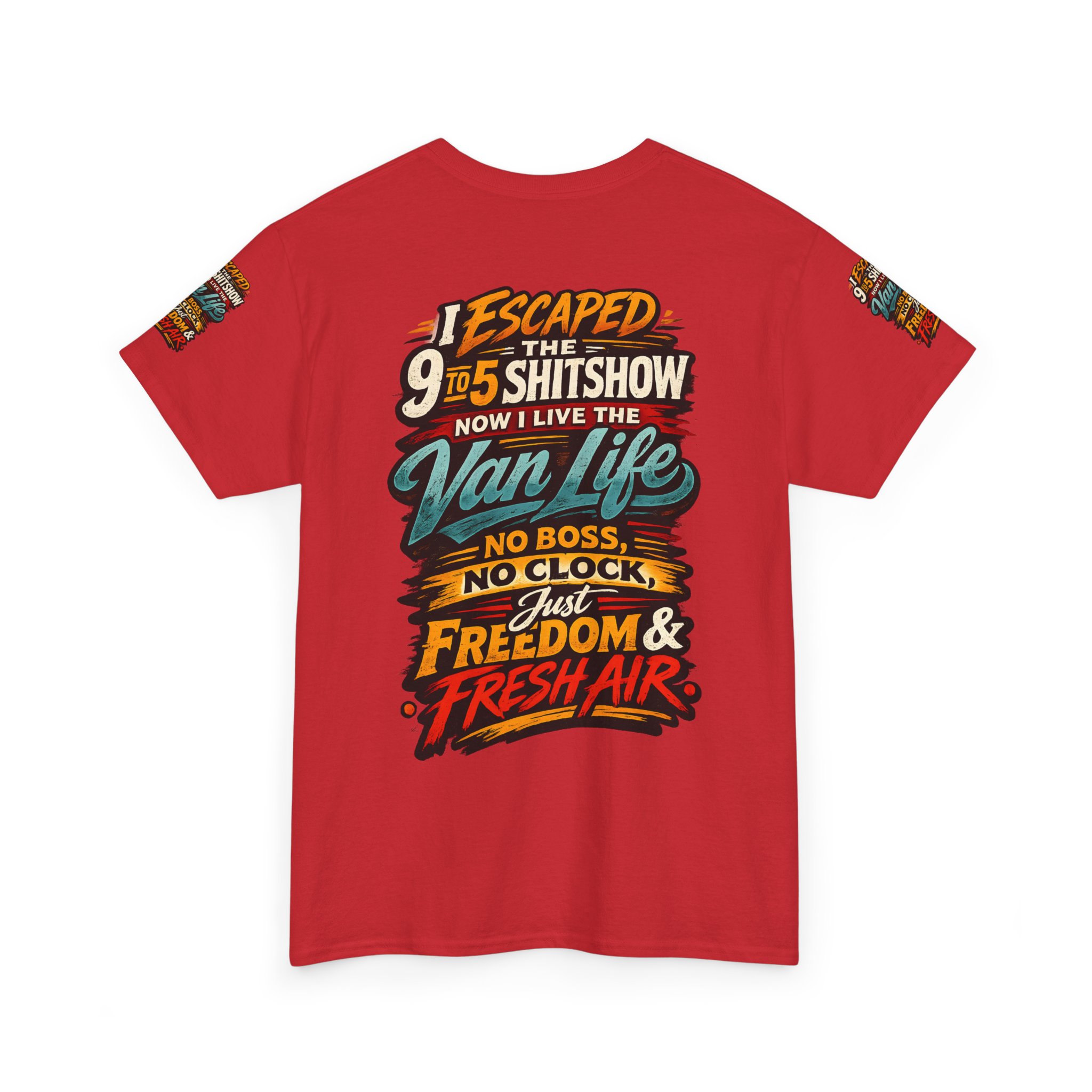 Unisex Heavy Cotton Tee — "I Escaped The 9 To 5" Design F**K-Line