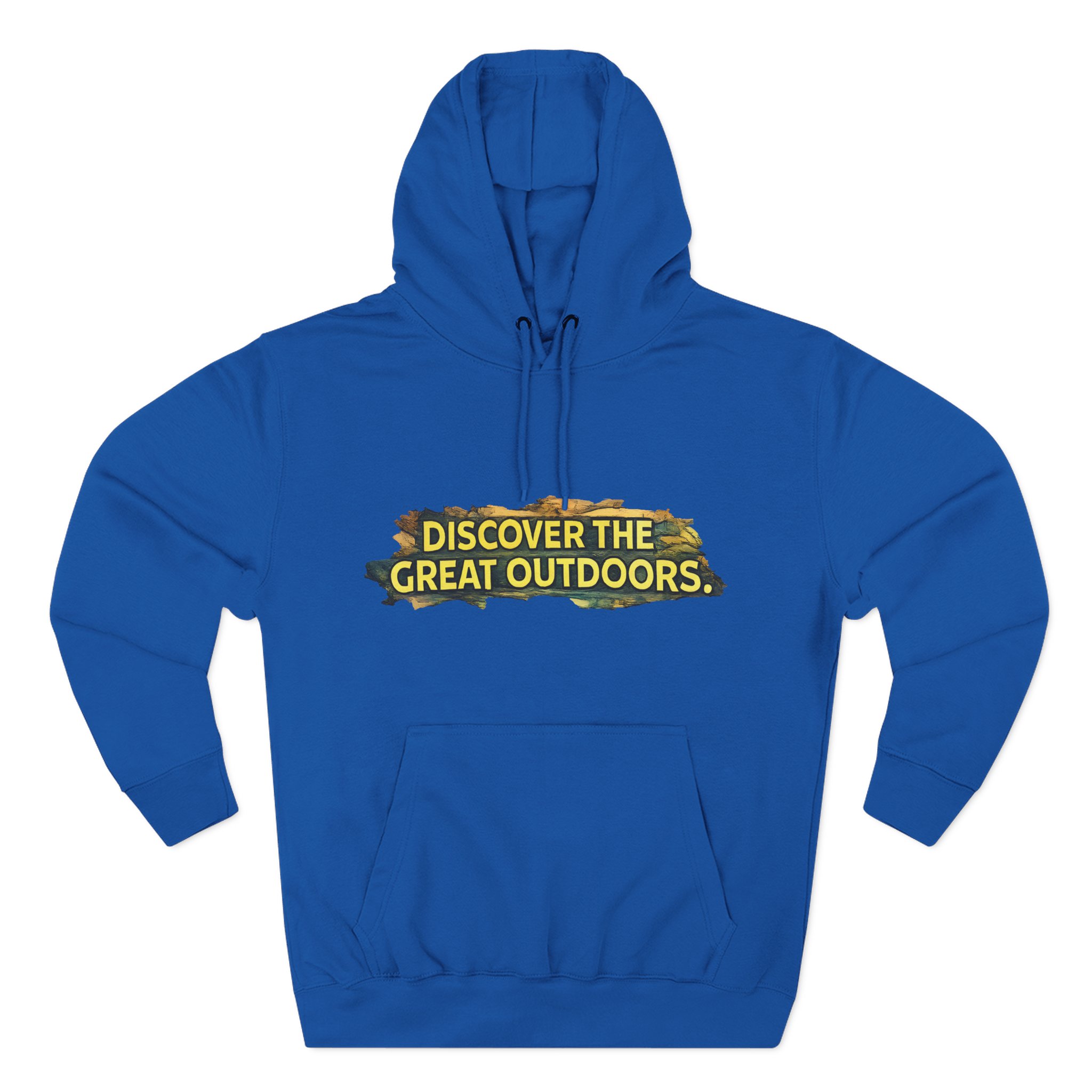 Three-Panel Fleece Hoodie - "Discover The Great Outdoors" Design Cubic-Line