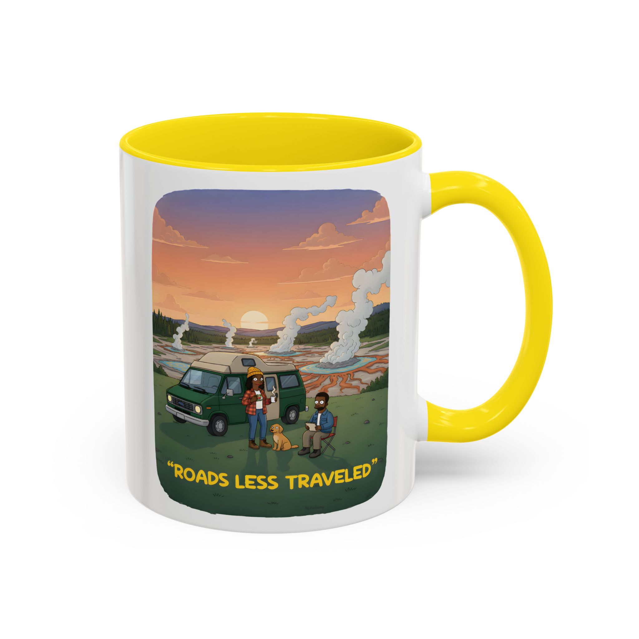 Accent Coffee Mug (11, 15oz) — "Roads Less Traveled" Design Sitcom-Line