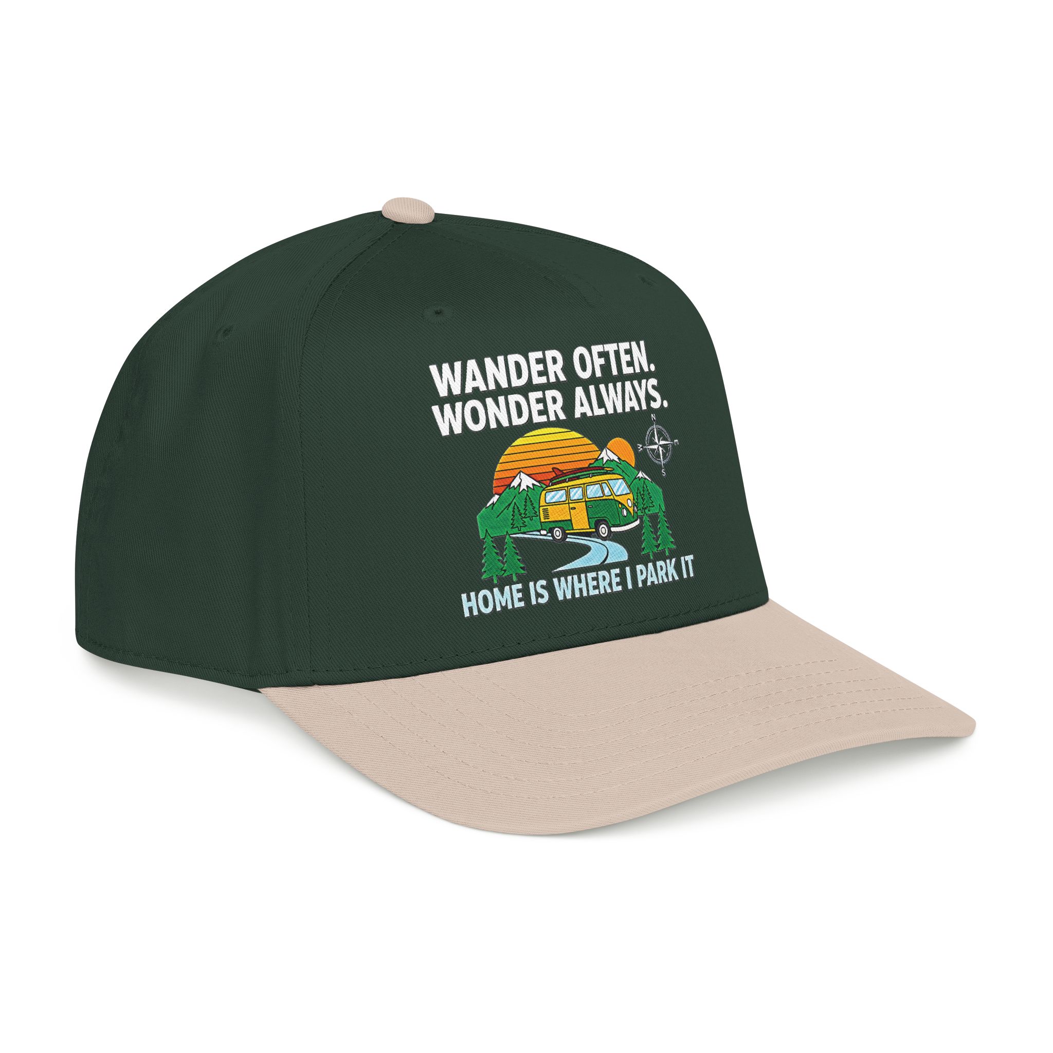 Baseball Cap — "Fueled by Exploration" Adventure Is My Compass Camper Hat