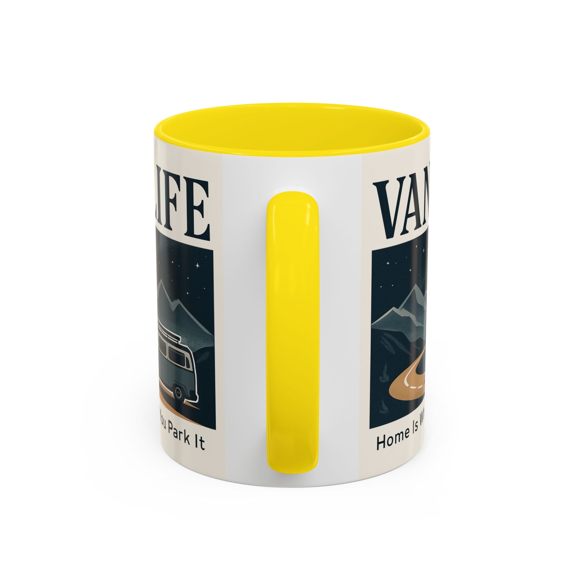 Coffee Mug — "Vanlife - Home Is Where You Park It" Accent Campervan Travel Mug