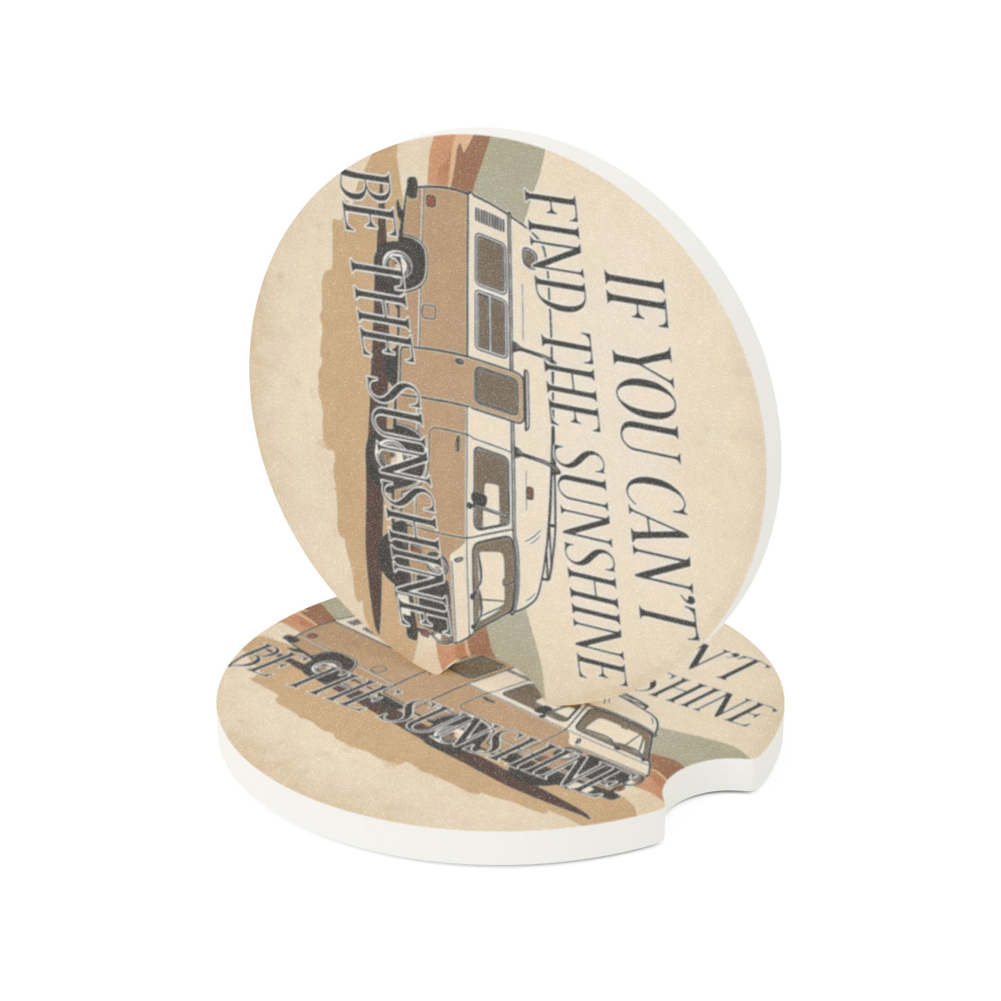 Soapstone Car Coaster – “If You Can’t Find the Sunshine” Soapstone Drink Holder