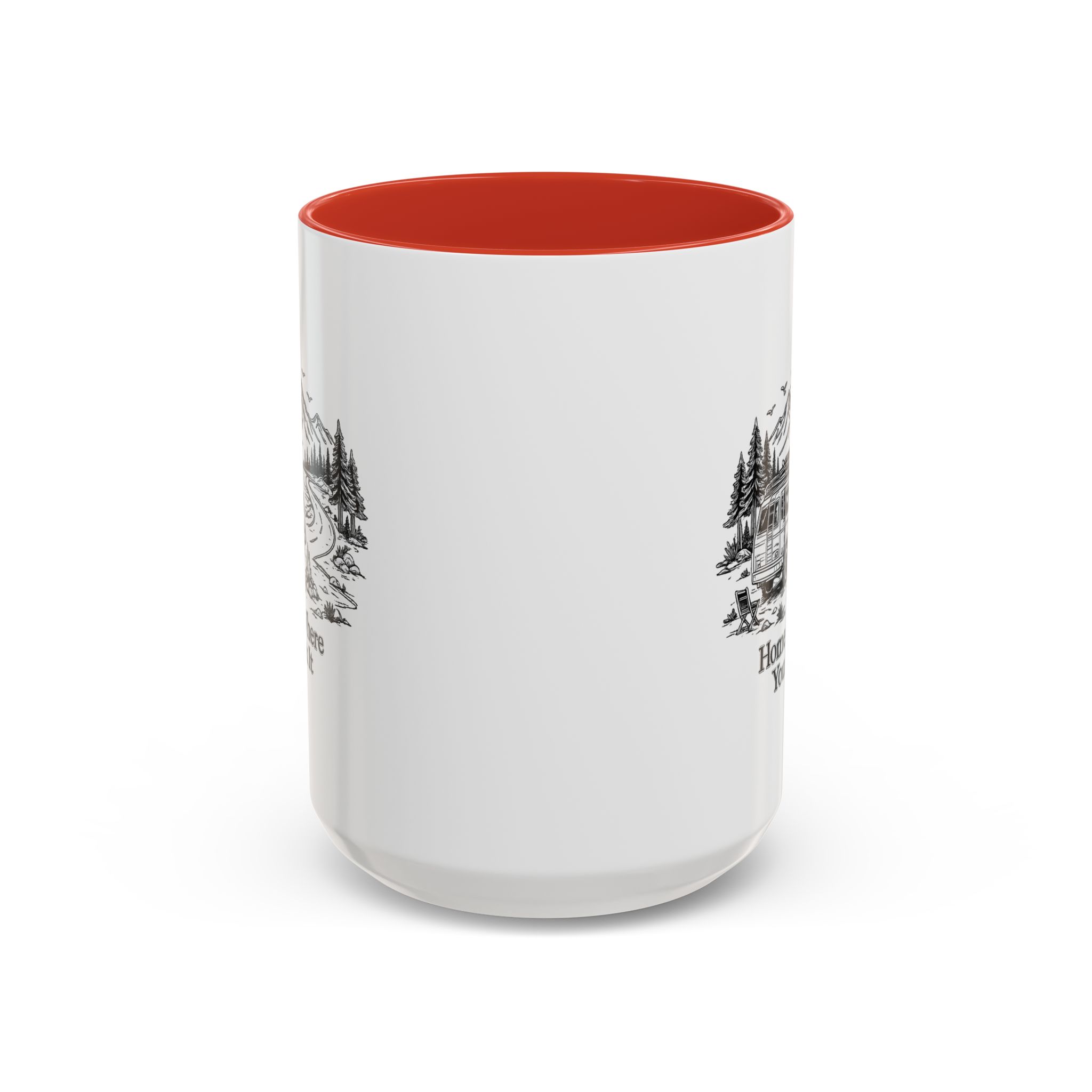 Accent Coffee Mug (11, 15oz) — "Home Is Where You Park It" Design Minimal-Line
