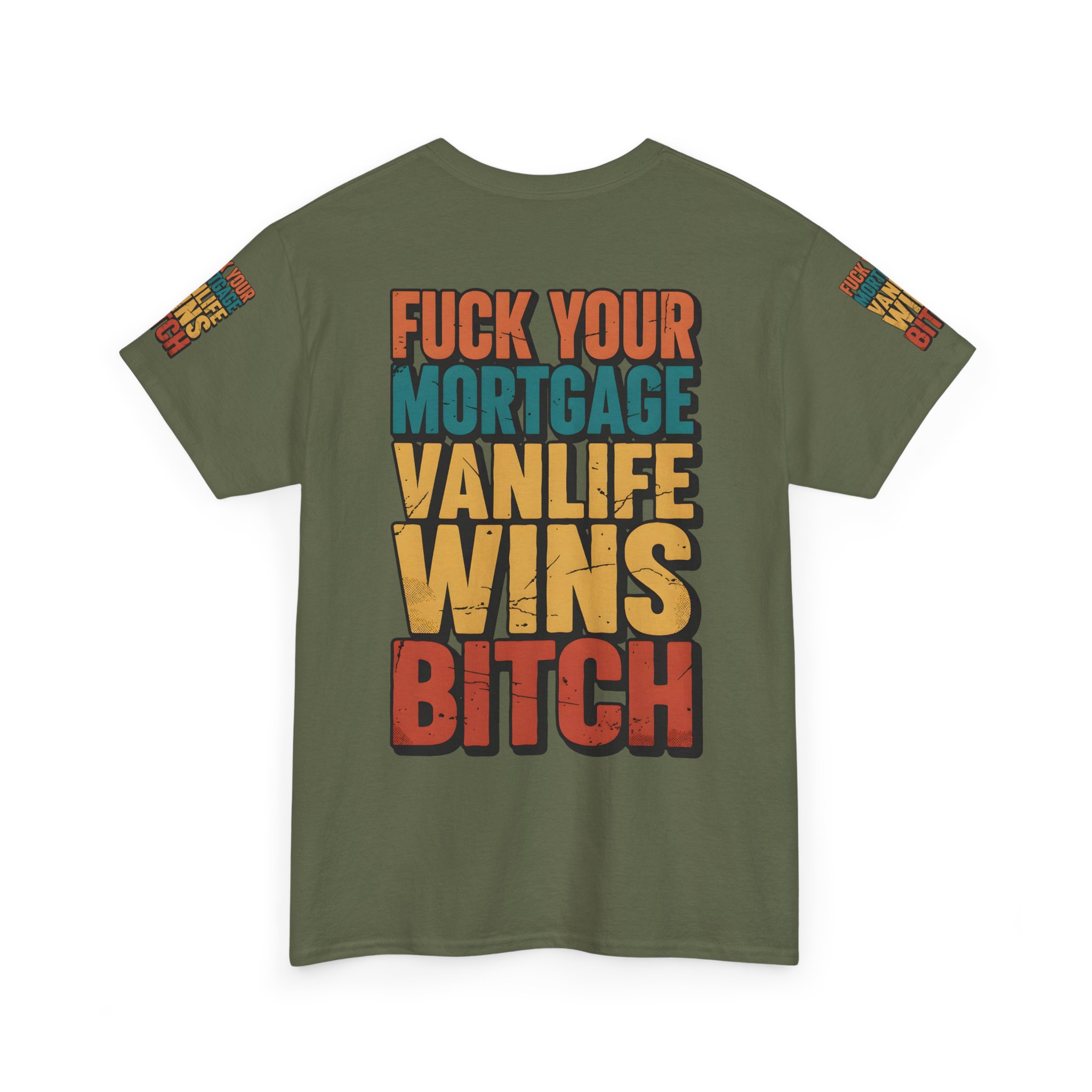 Unisex Heavy Cotton Tee — "Fuck Your Mortgage" Design F**K-Line