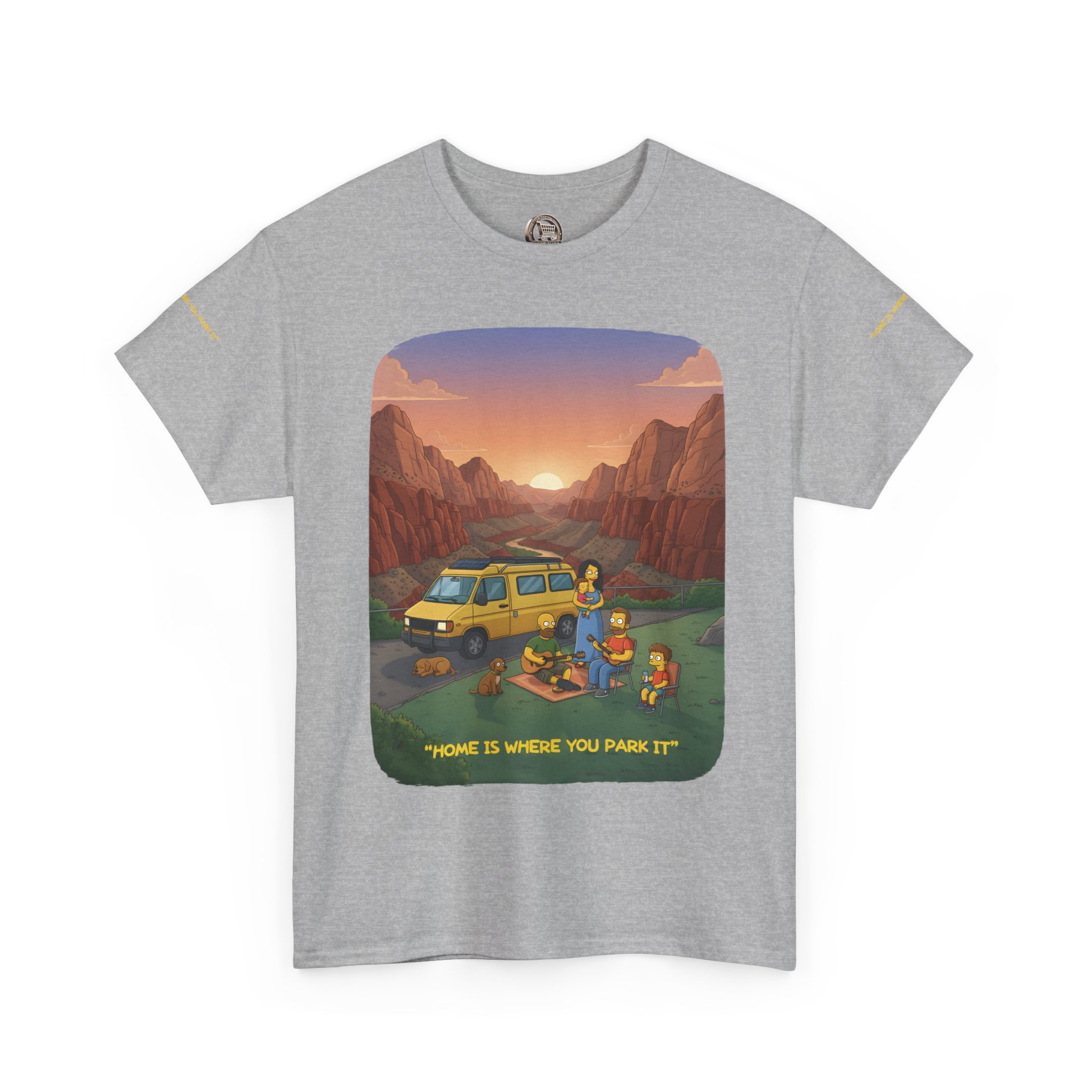 Unisex Heavy Cotton Tee — "Home Is Where You Park It" Design Sitcom-Line